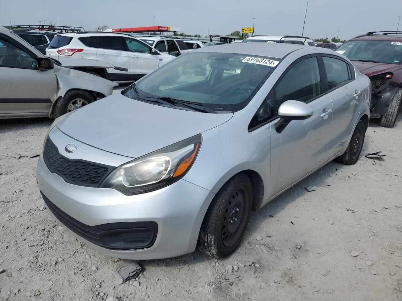 2013 Kia Rio Lx Silver vin: KNADM4A34D6180847