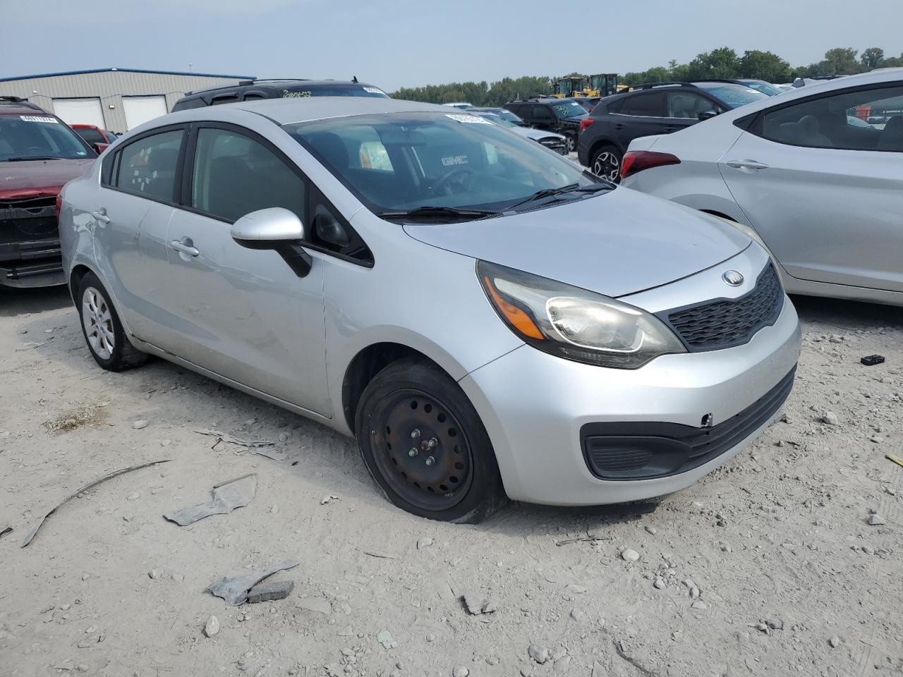 2013 Kia Rio Lx Silver vin: KNADM4A34D6180847