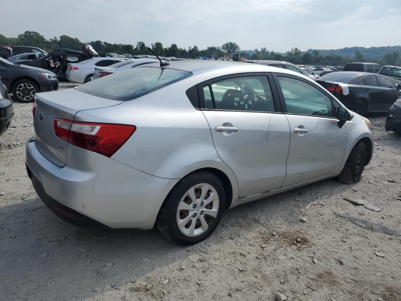 2013 Kia Rio Lx Silver vin: KNADM4A34D6180847