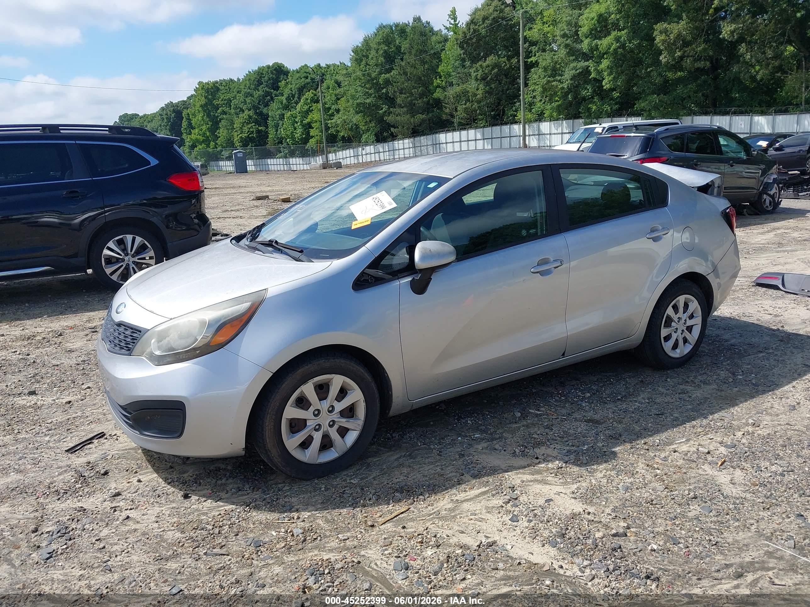 2013 Kia Rio Lx Silver vin: KNADM4A34D6209859