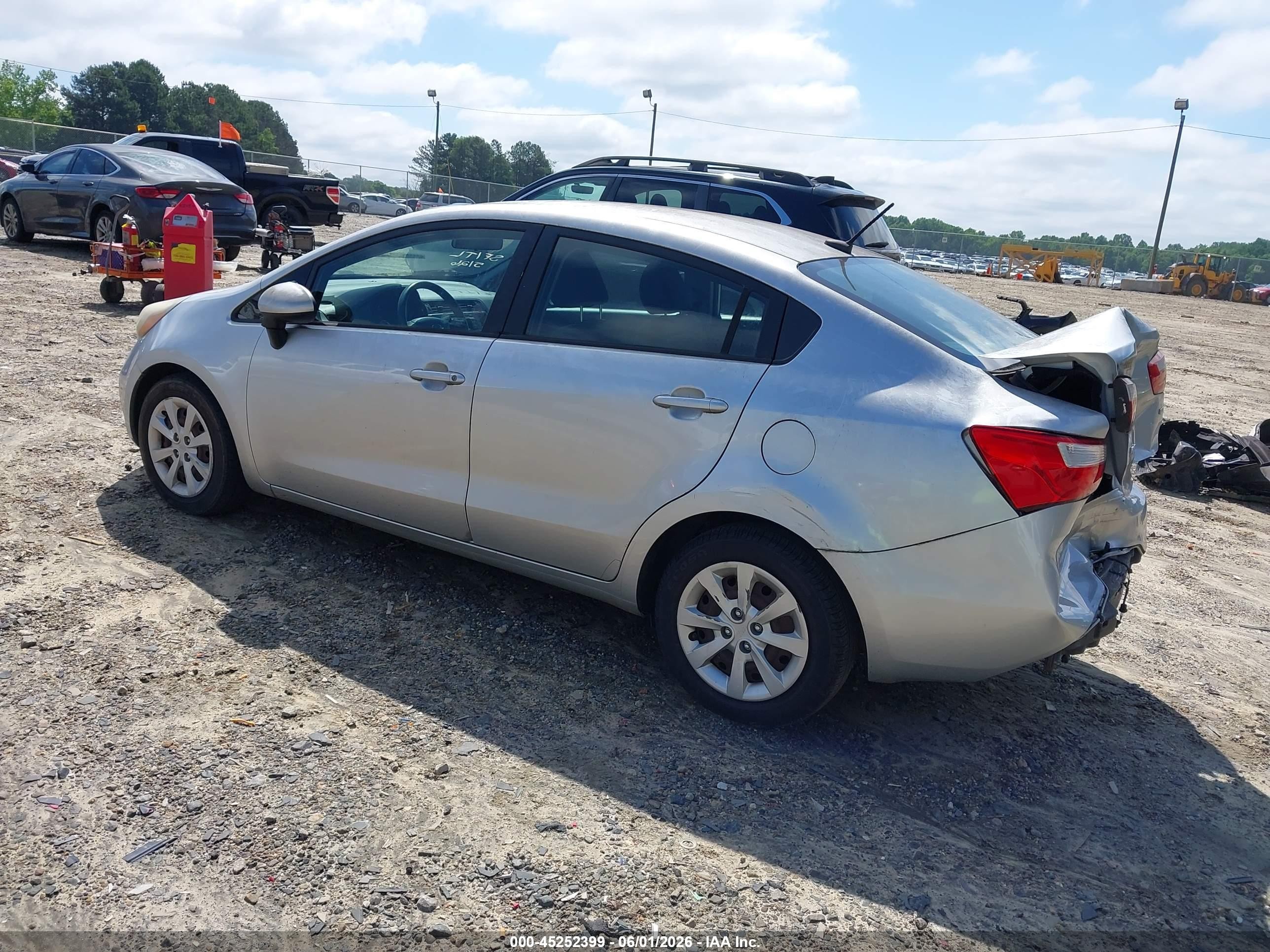 2013 Kia Rio Lx Silver vin: KNADM4A34D6209859