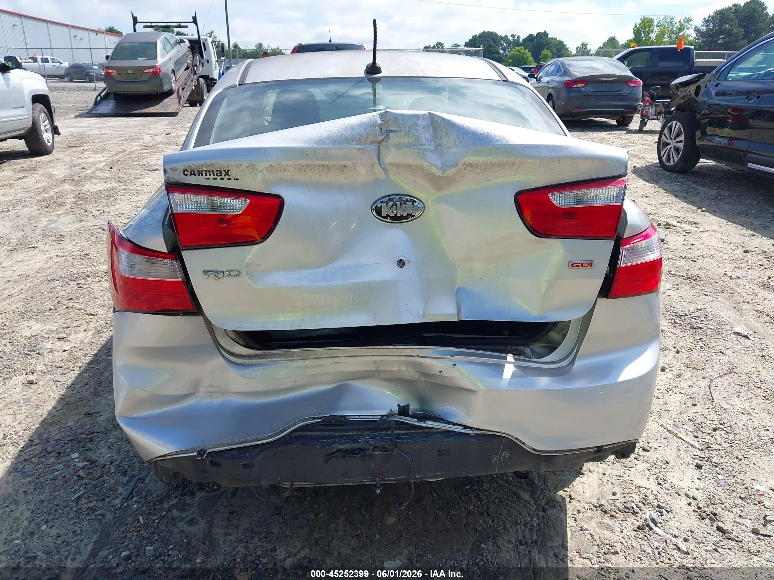 2013 Kia Rio Lx Silver vin: KNADM4A34D6209859