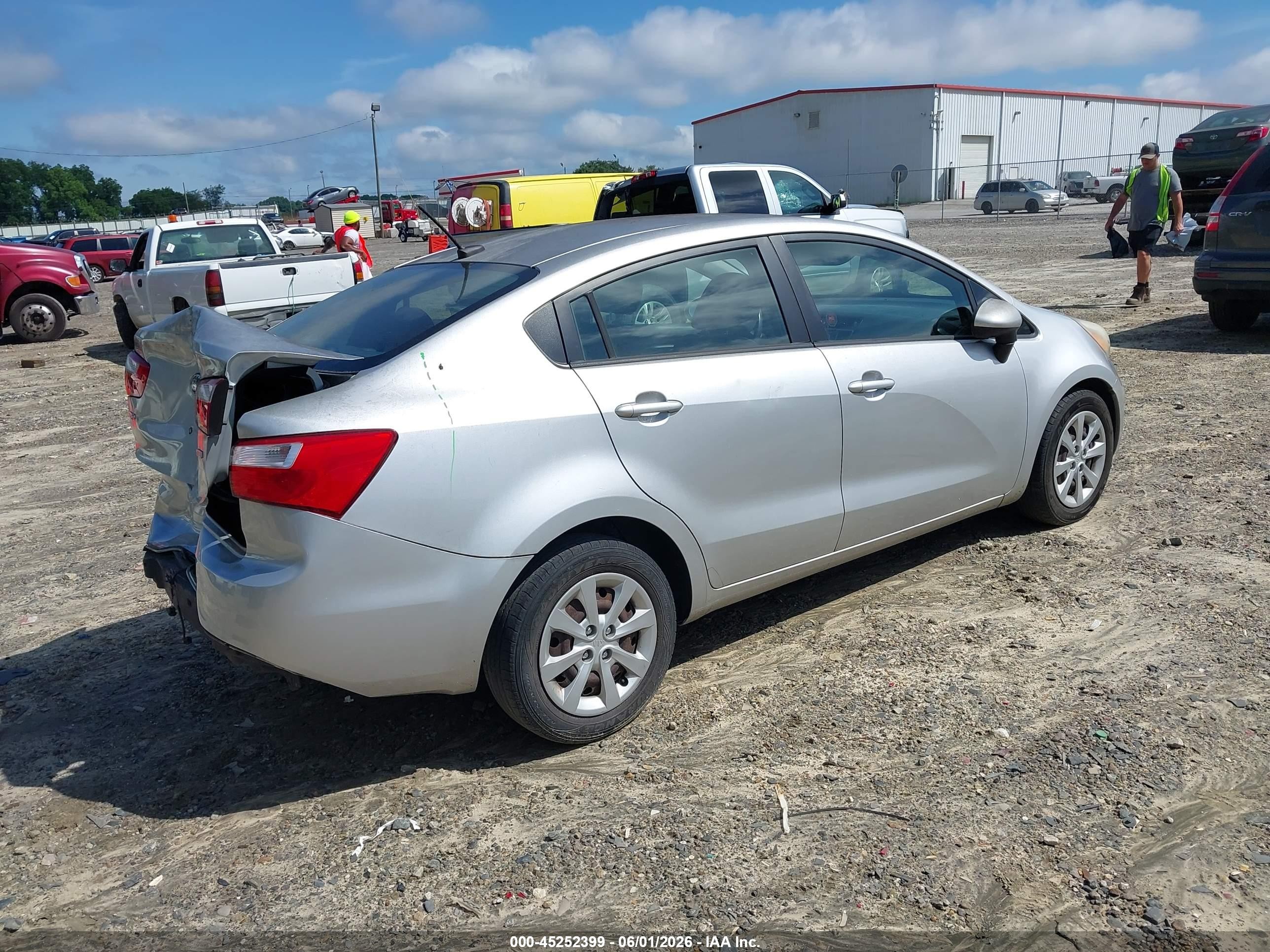 2013 Kia Rio Lx Silver vin: KNADM4A34D6209859