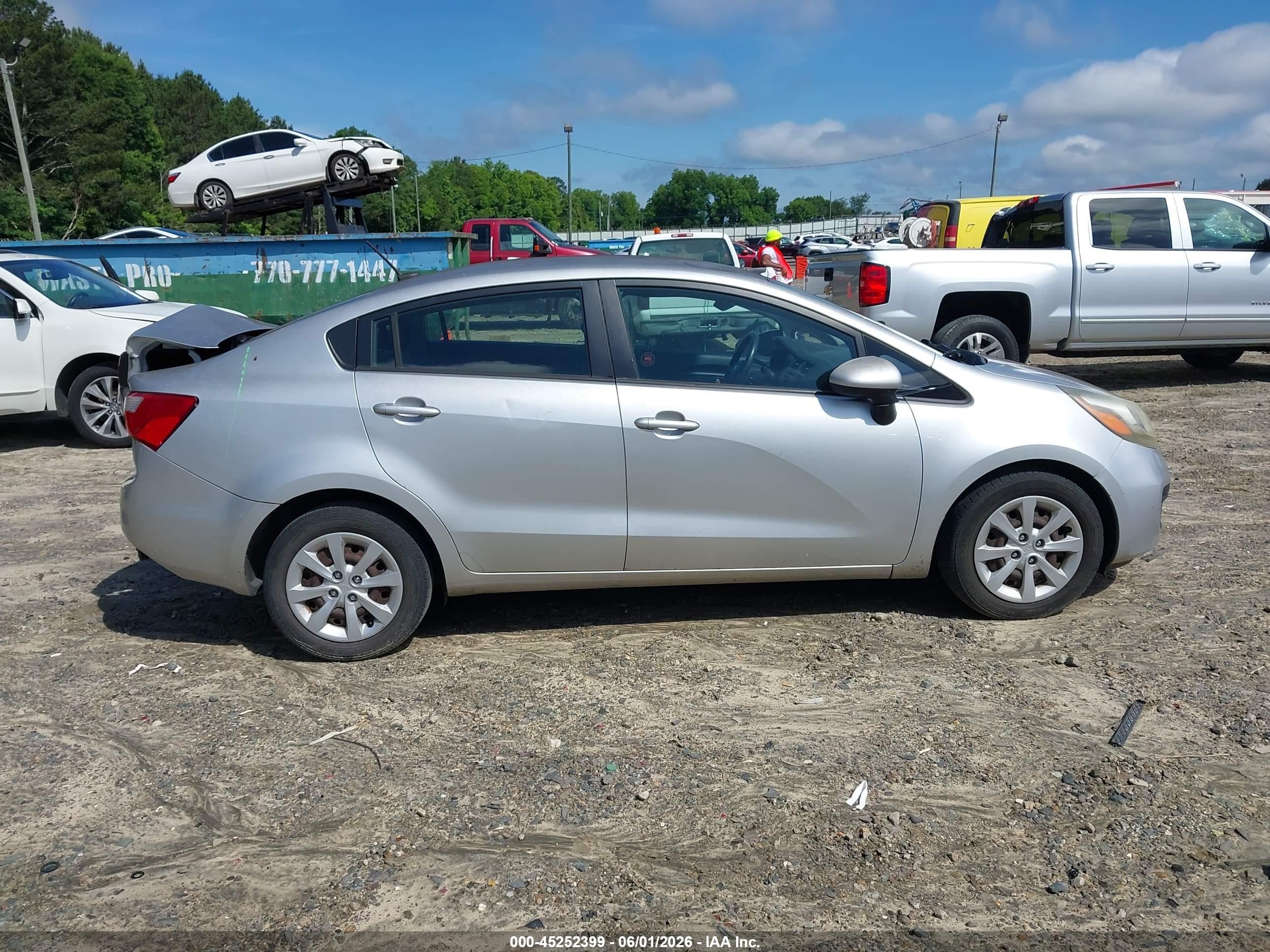 2013 Kia Rio Lx Silver vin: KNADM4A34D6209859