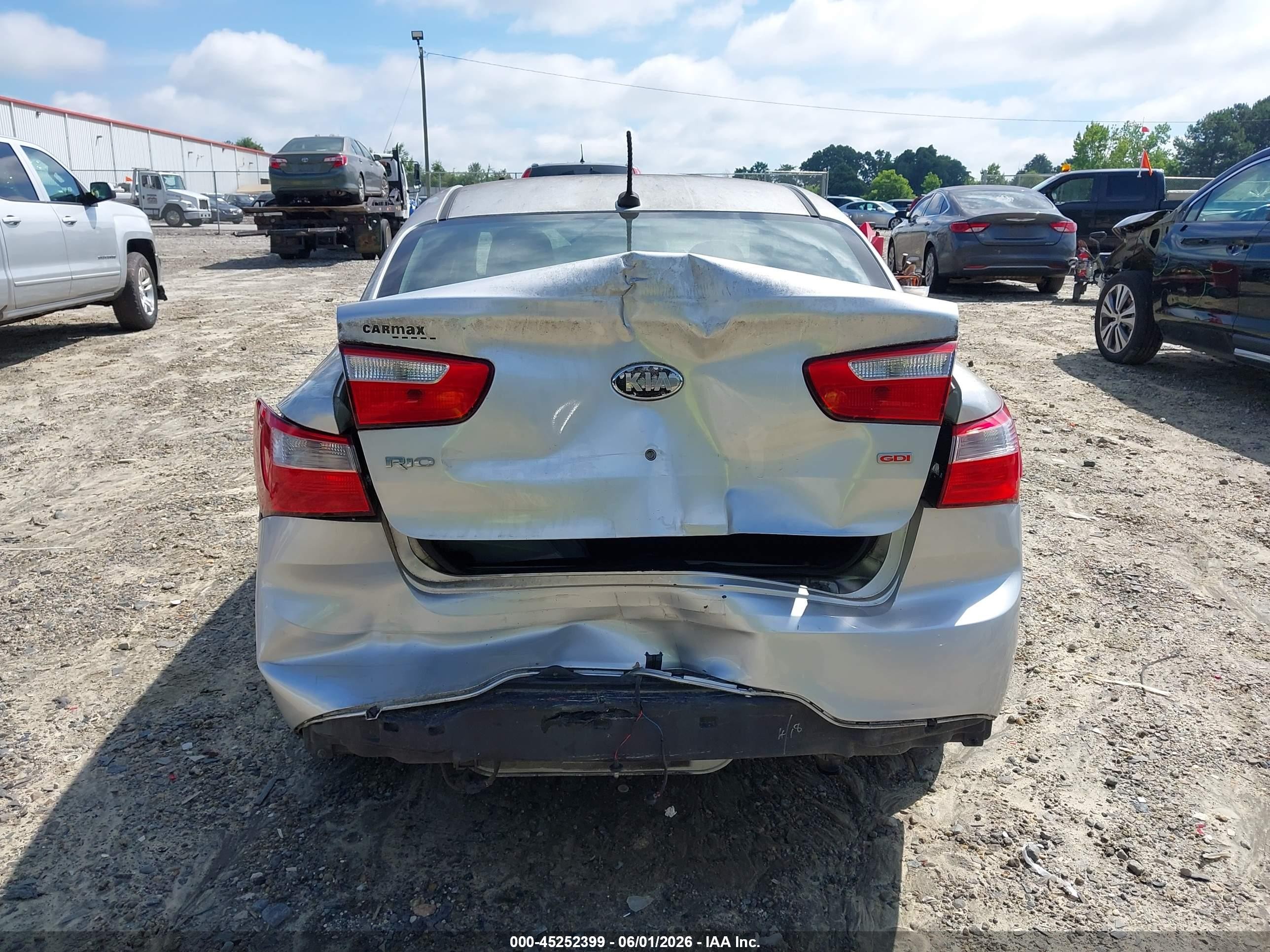 2013 Kia Rio Lx Silver vin: KNADM4A34D6209859