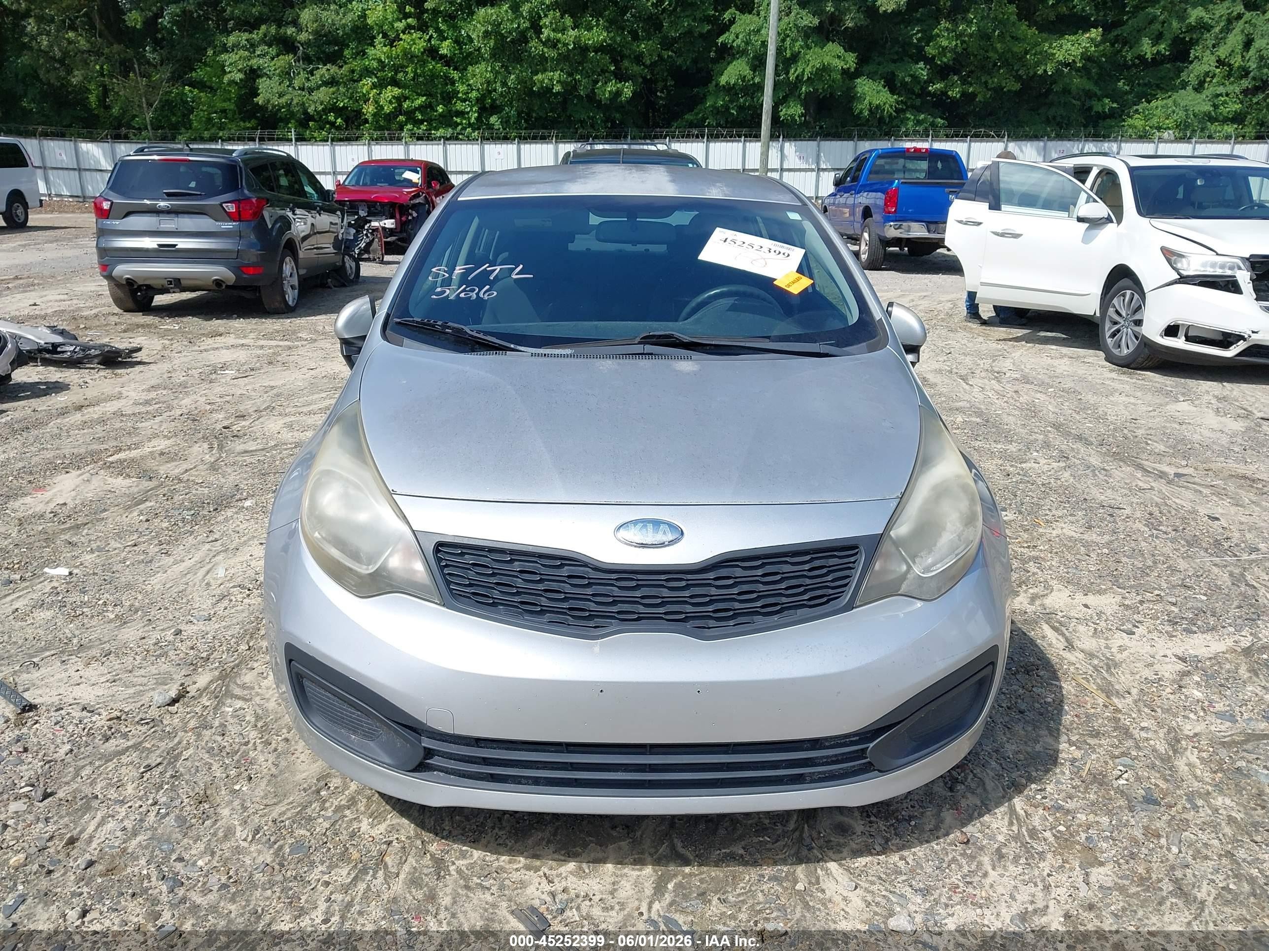 2013 Kia Rio Lx Silver vin: KNADM4A34D6209859
