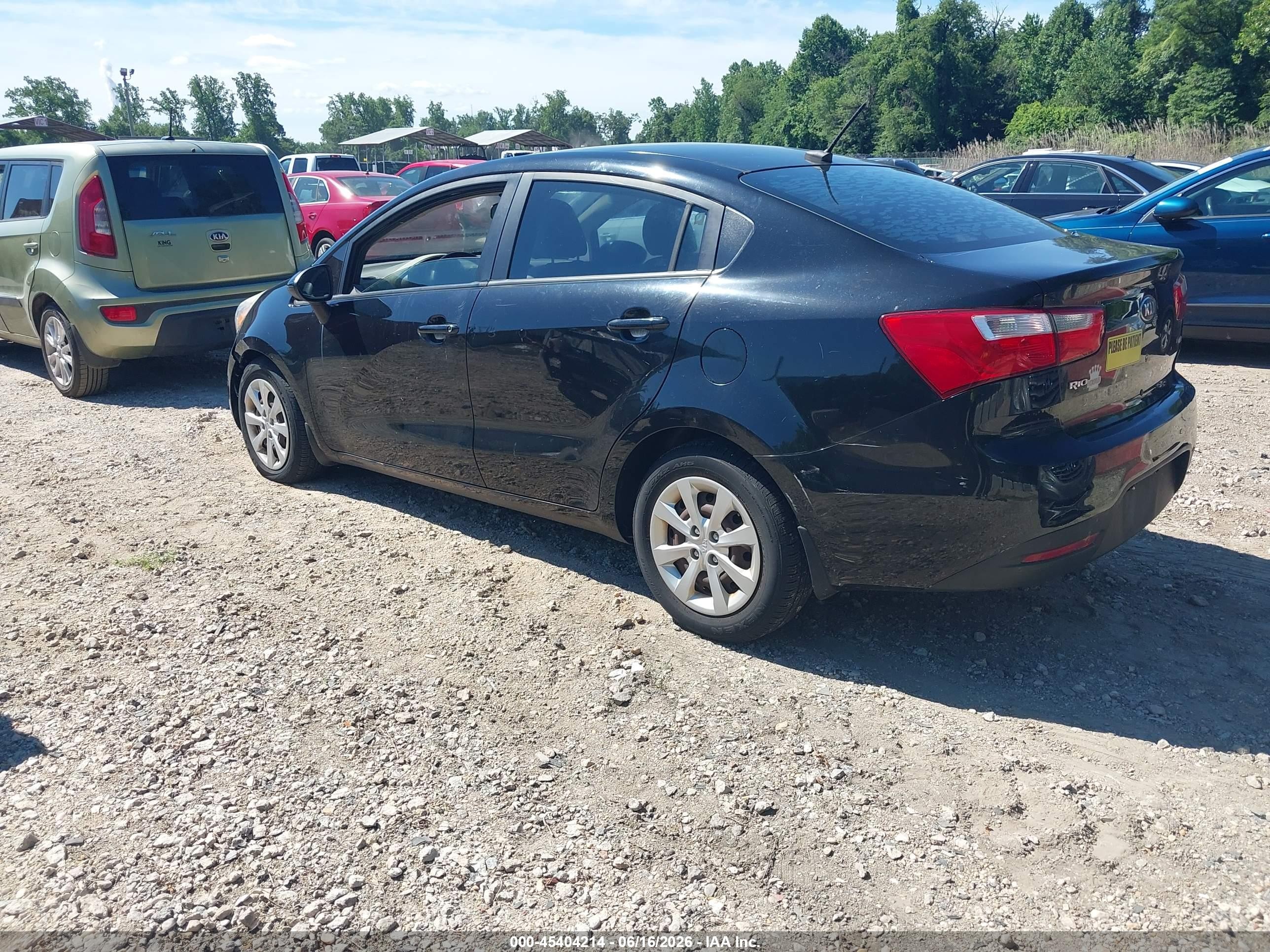 2013 Kia Rio Lx Black vin: KNADM4A34D6221073