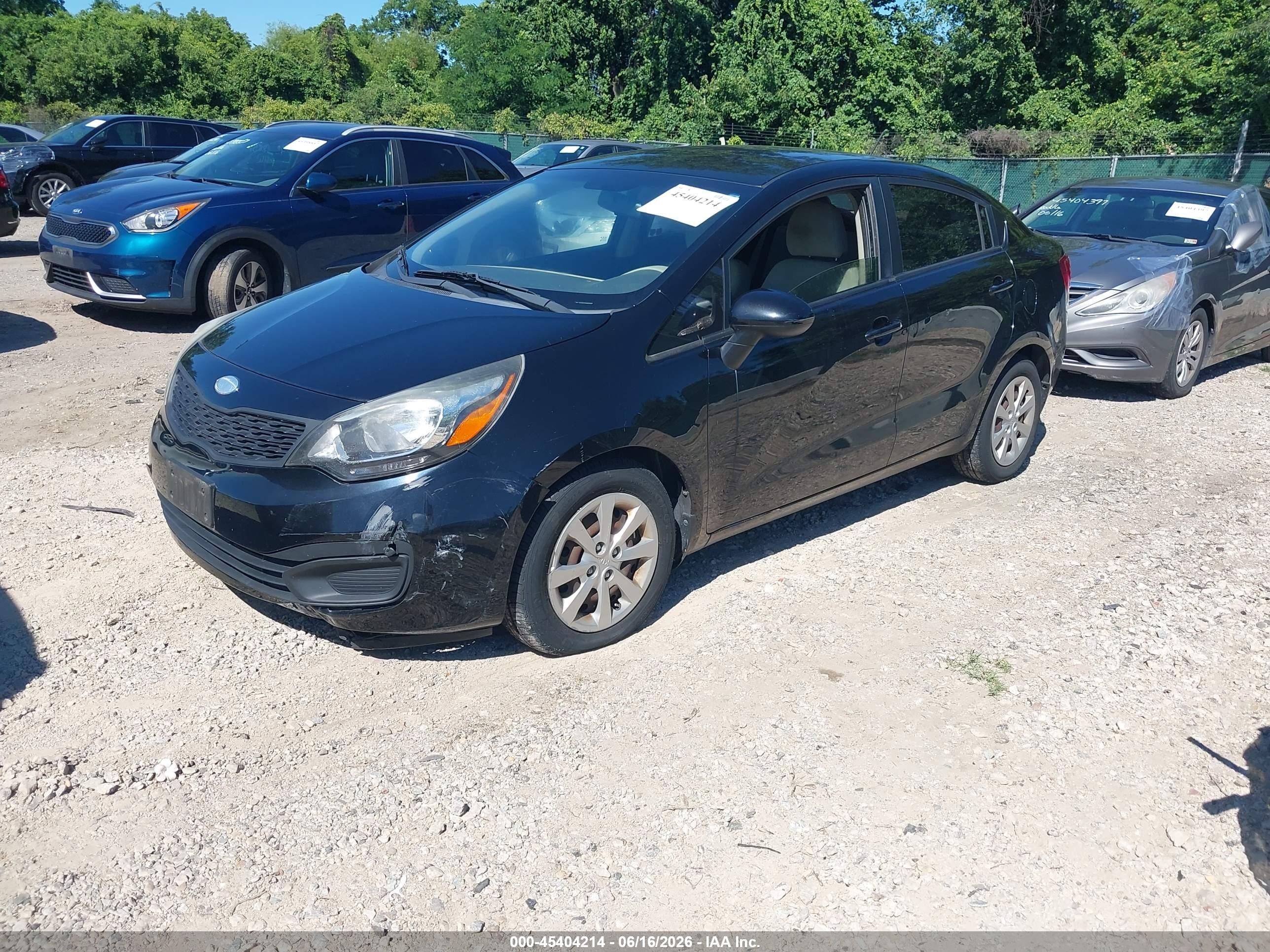 2013 Kia Rio Lx Black vin: KNADM4A34D6221073