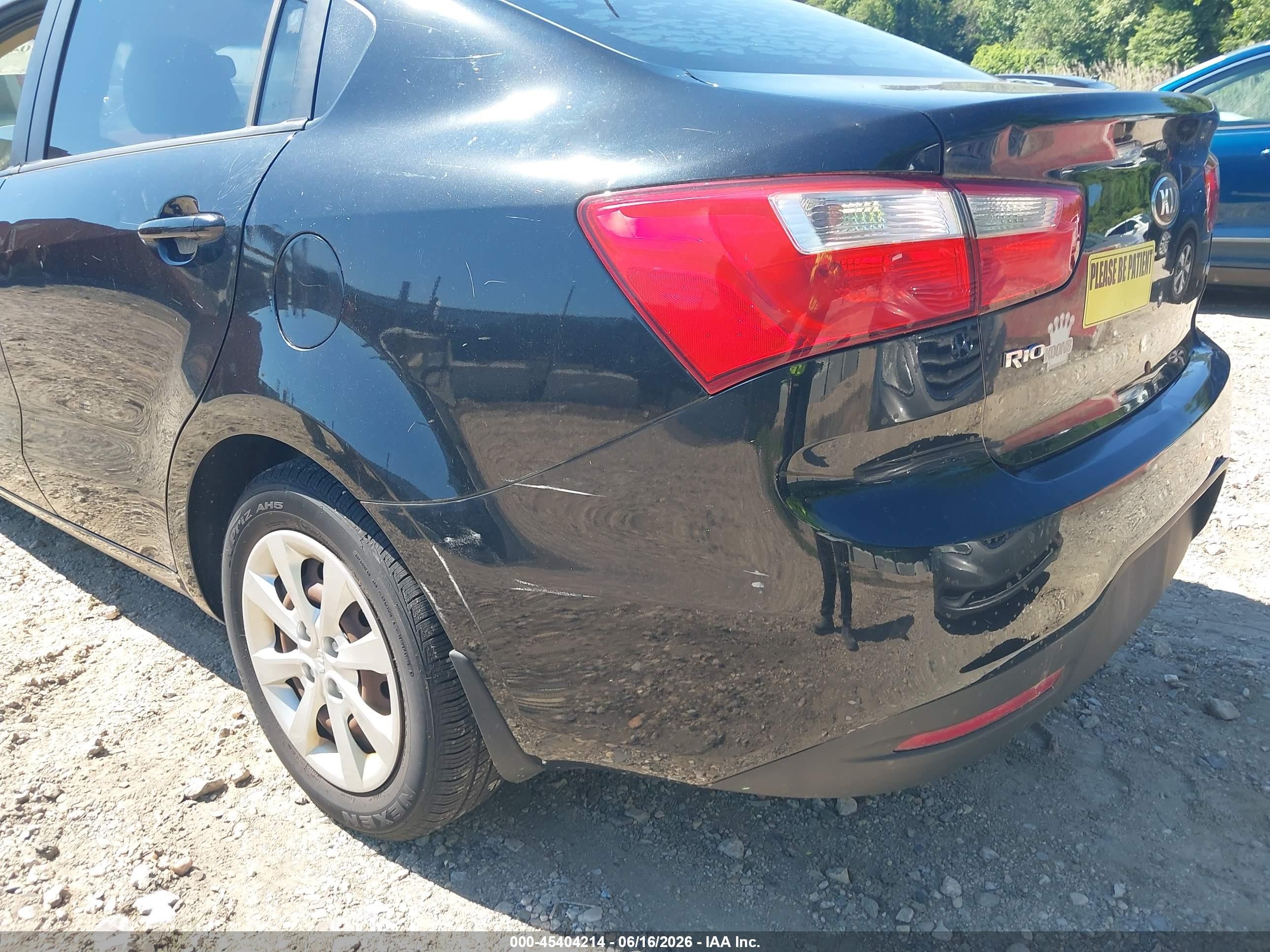 2013 Kia Rio Lx Black vin: KNADM4A34D6221073