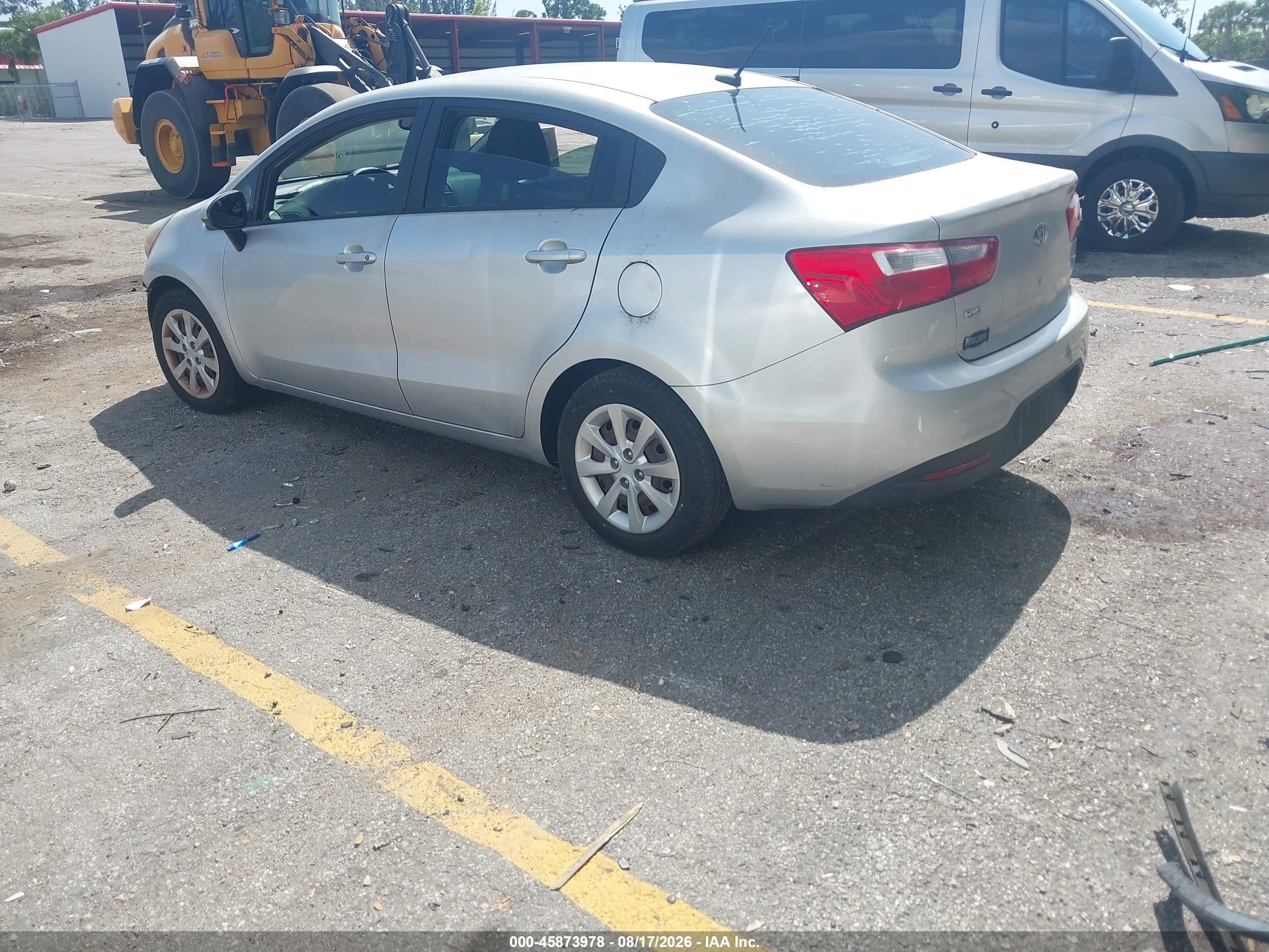 2013 Kia Rio Lx Silver vin: KNADM4A34D6300002