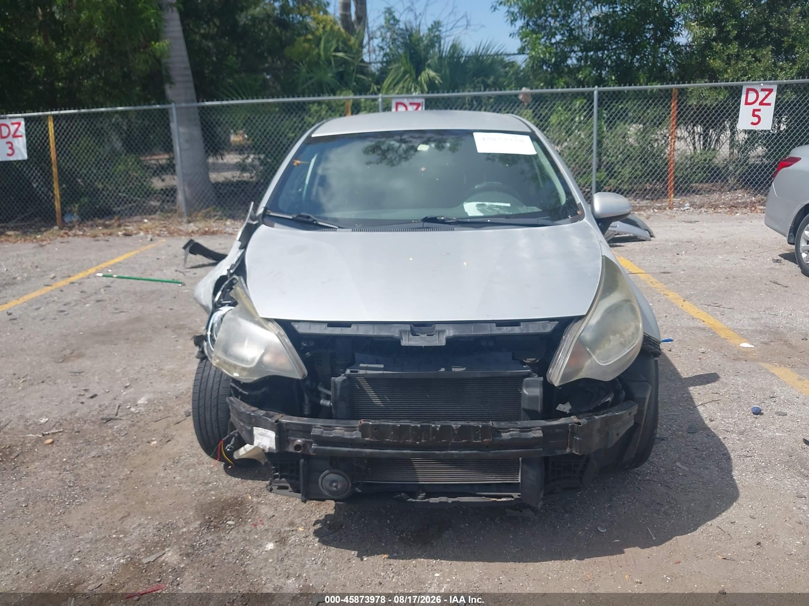 2013 Kia Rio Lx Silver vin: KNADM4A34D6300002