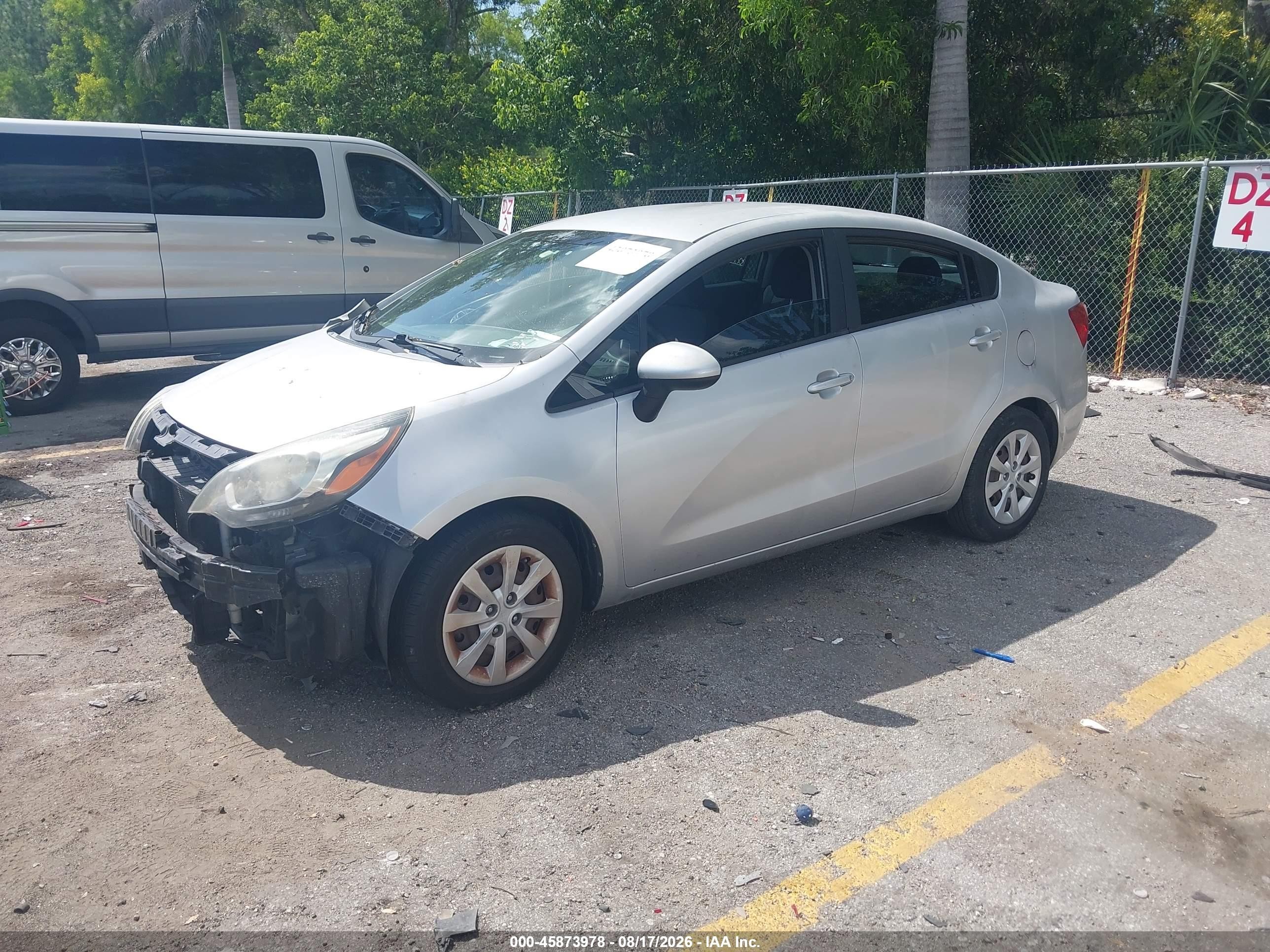 2013 Kia Rio Lx Silver vin: KNADM4A34D6300002