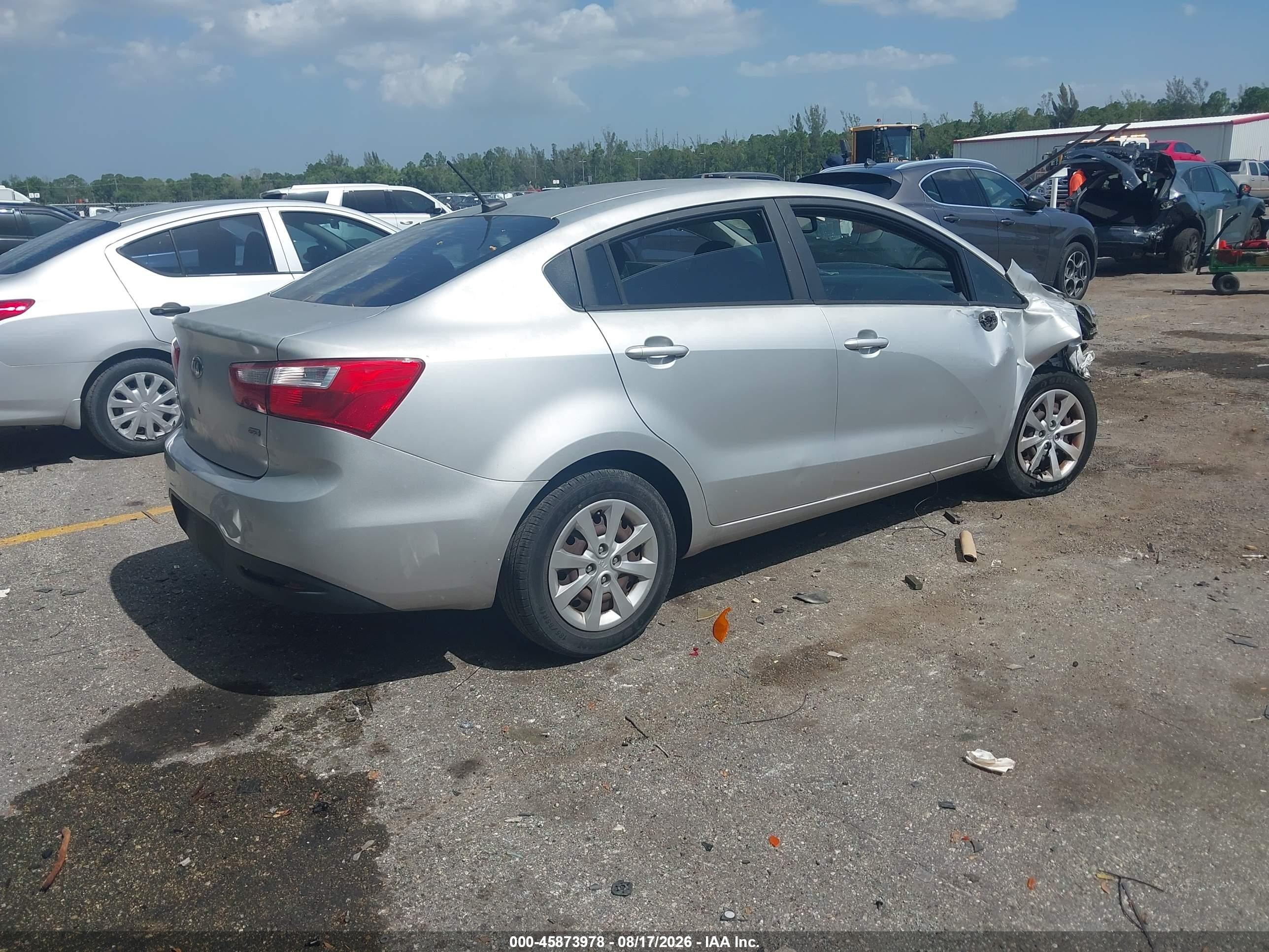 2013 Kia Rio Lx Silver vin: KNADM4A34D6300002