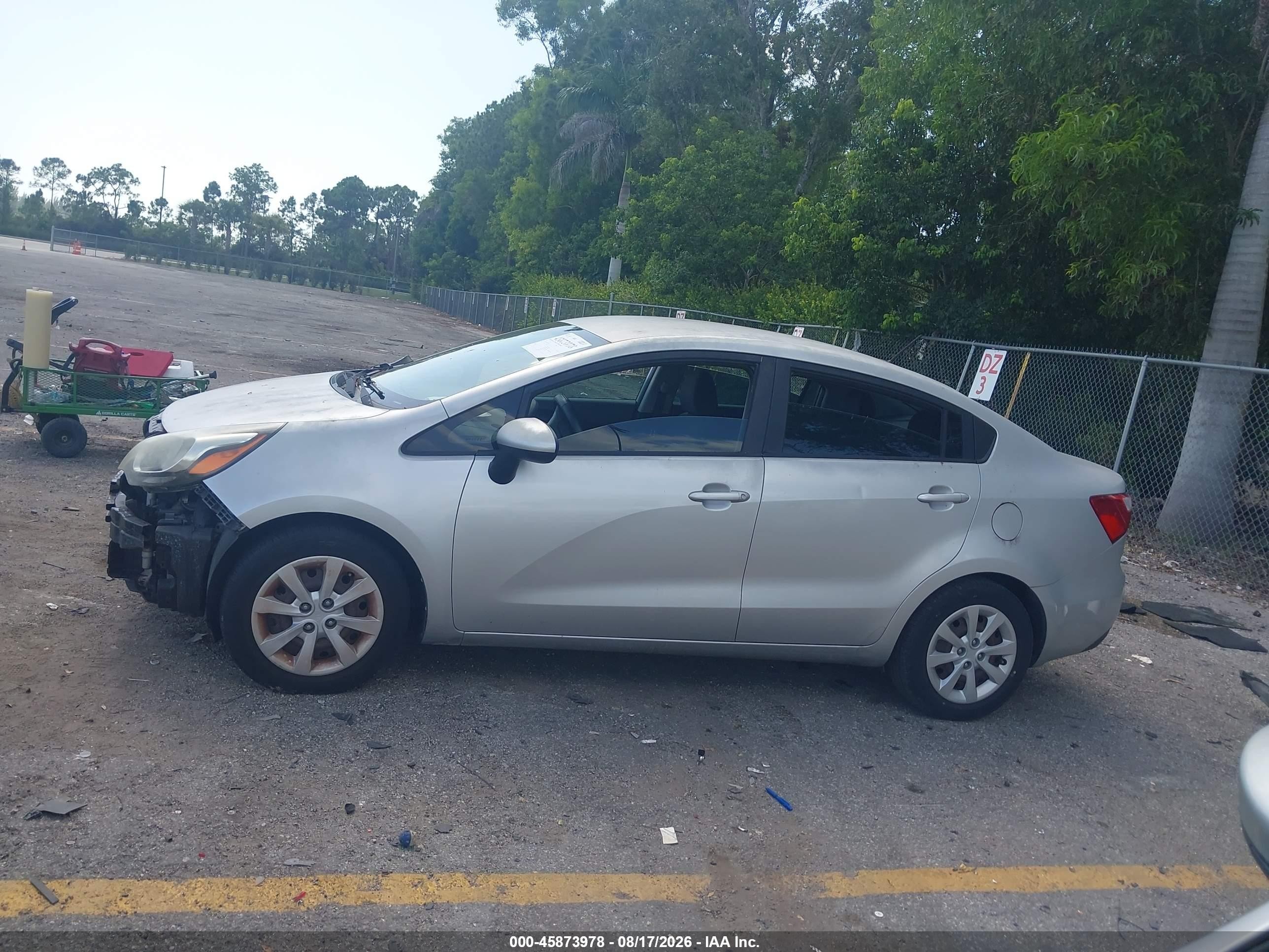 2013 Kia Rio Lx Silver vin: KNADM4A34D6300002