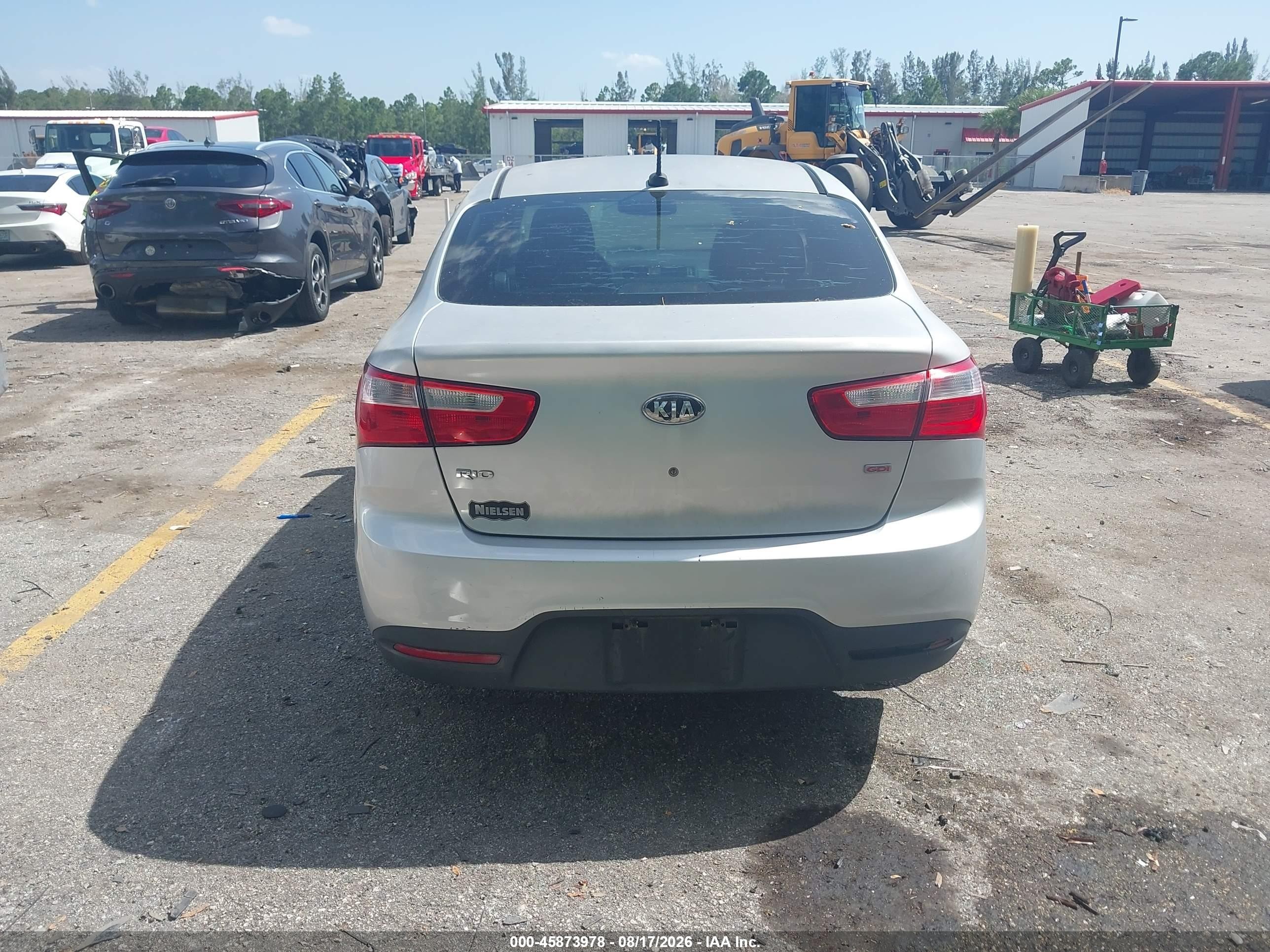 2013 Kia Rio Lx Silver vin: KNADM4A34D6300002