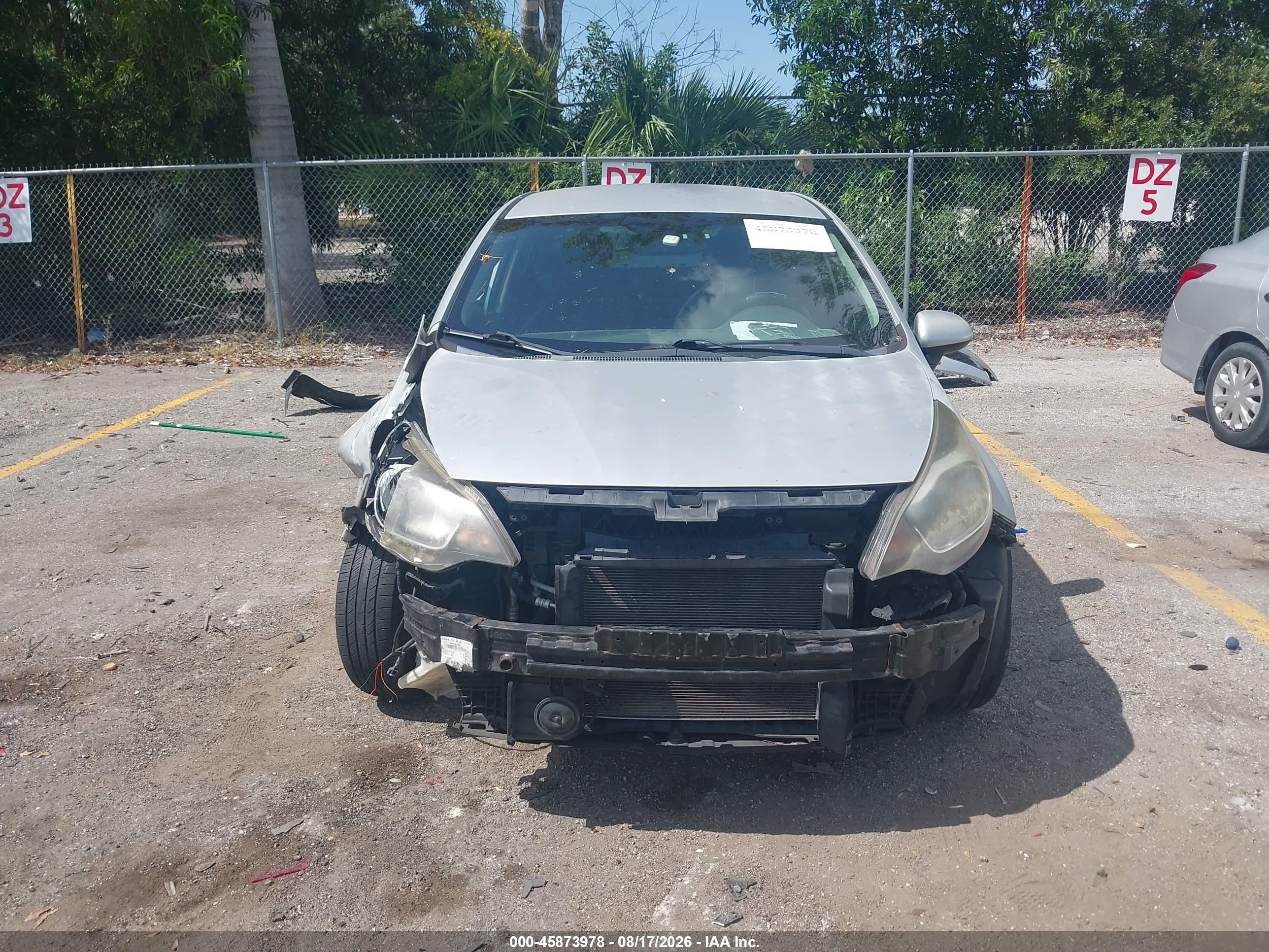 2013 Kia Rio Lx Silver vin: KNADM4A34D6300002