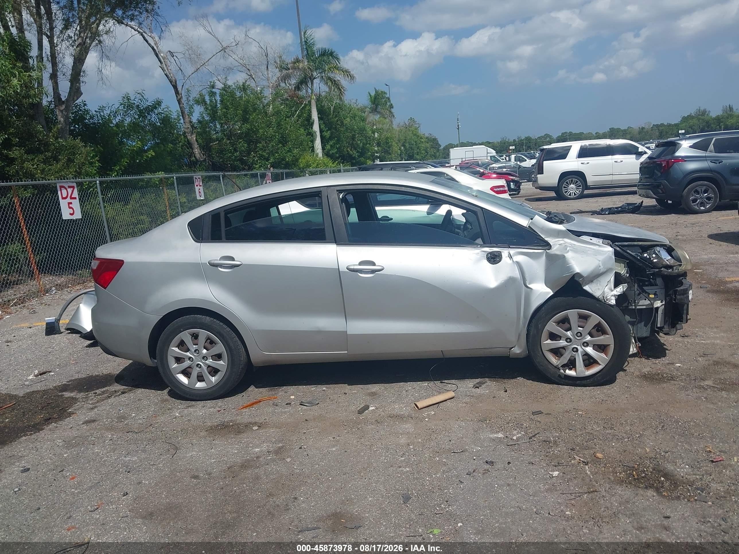 2013 Kia Rio Lx Silver vin: KNADM4A34D6300002
