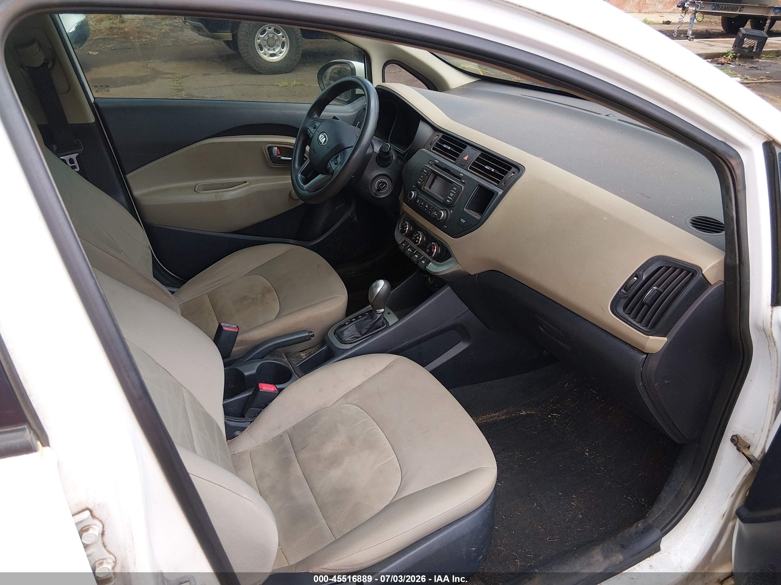 2014 Kia Rio Lx White vin: KNADM4A34E6330683