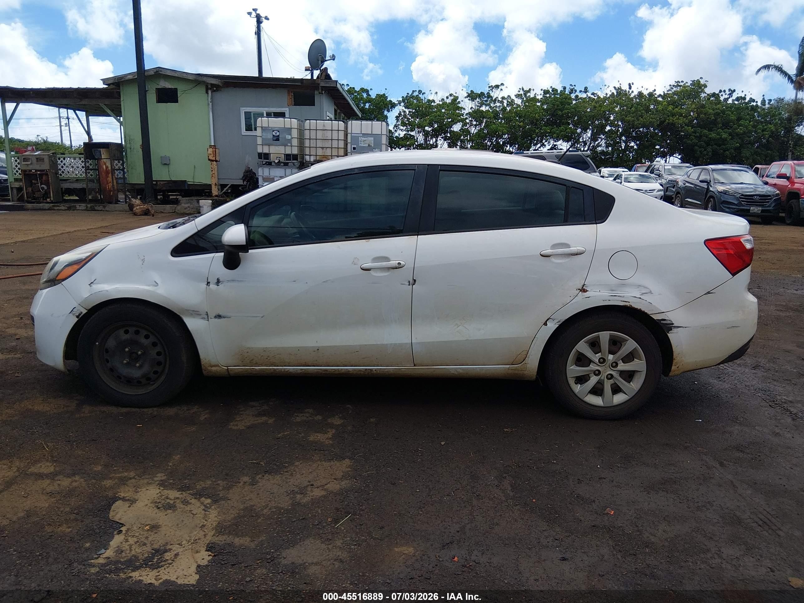 2014 Kia Rio Lx White vin: KNADM4A34E6330683