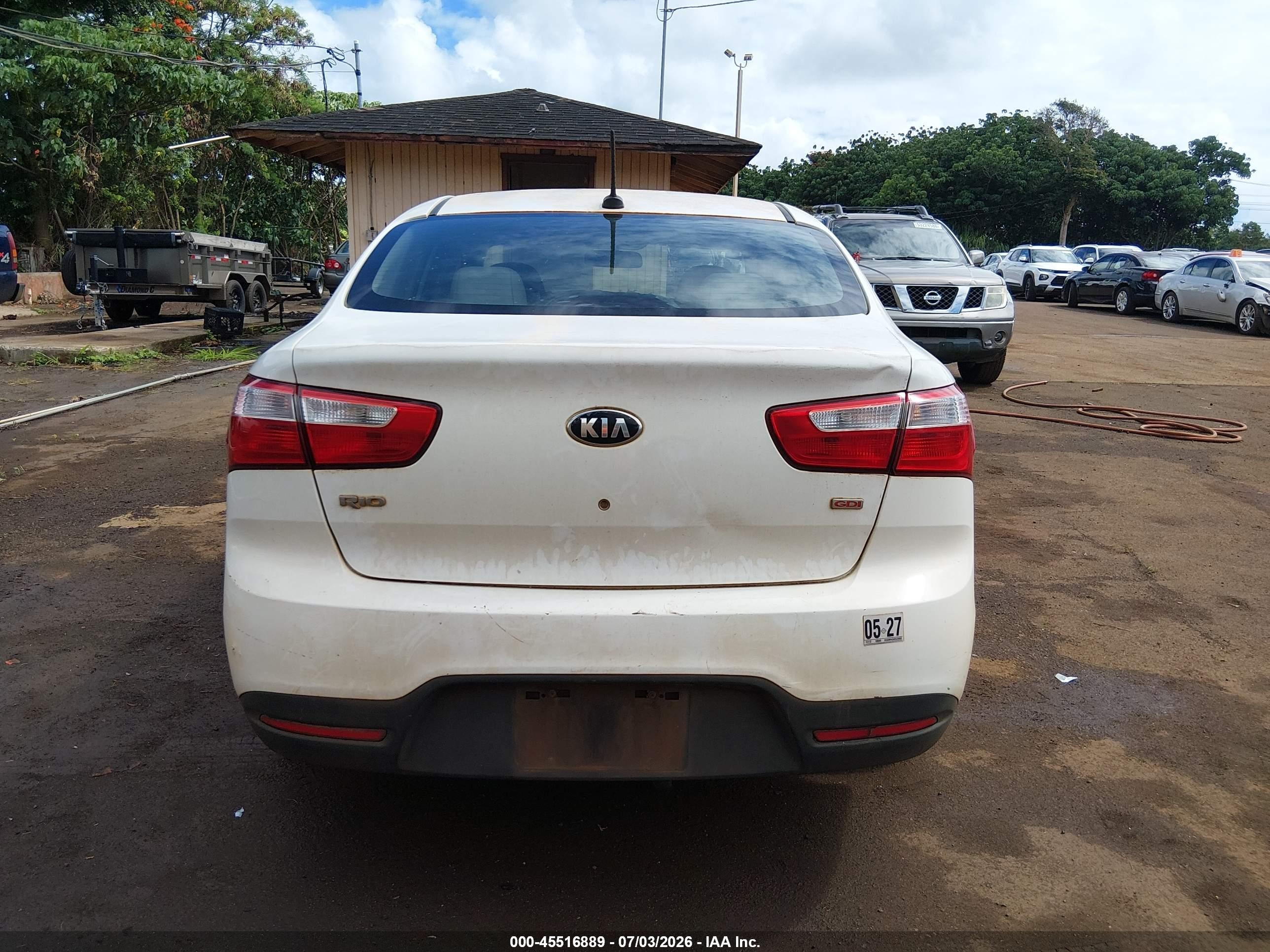 2014 Kia Rio Lx White vin: KNADM4A34E6330683