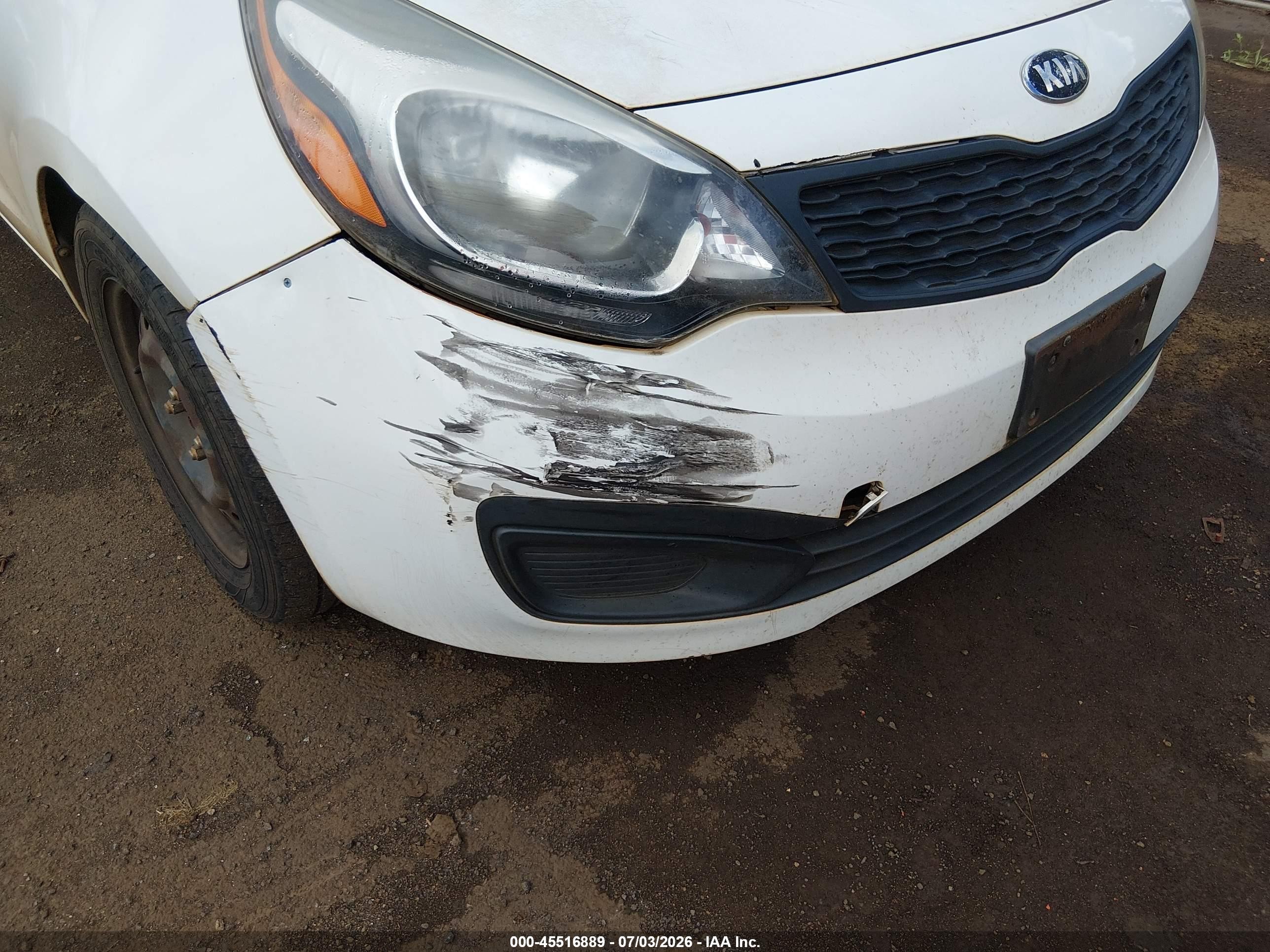 2014 Kia Rio Lx White vin: KNADM4A34E6330683