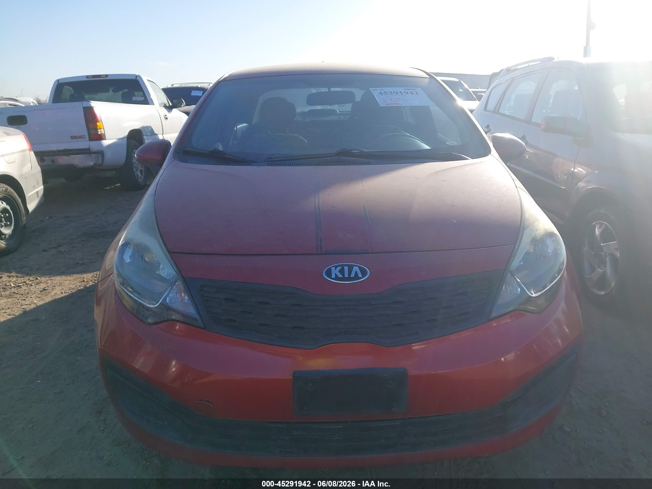 2014 Kia Rio Lx Burgundy vin: KNADM4A34E6358371