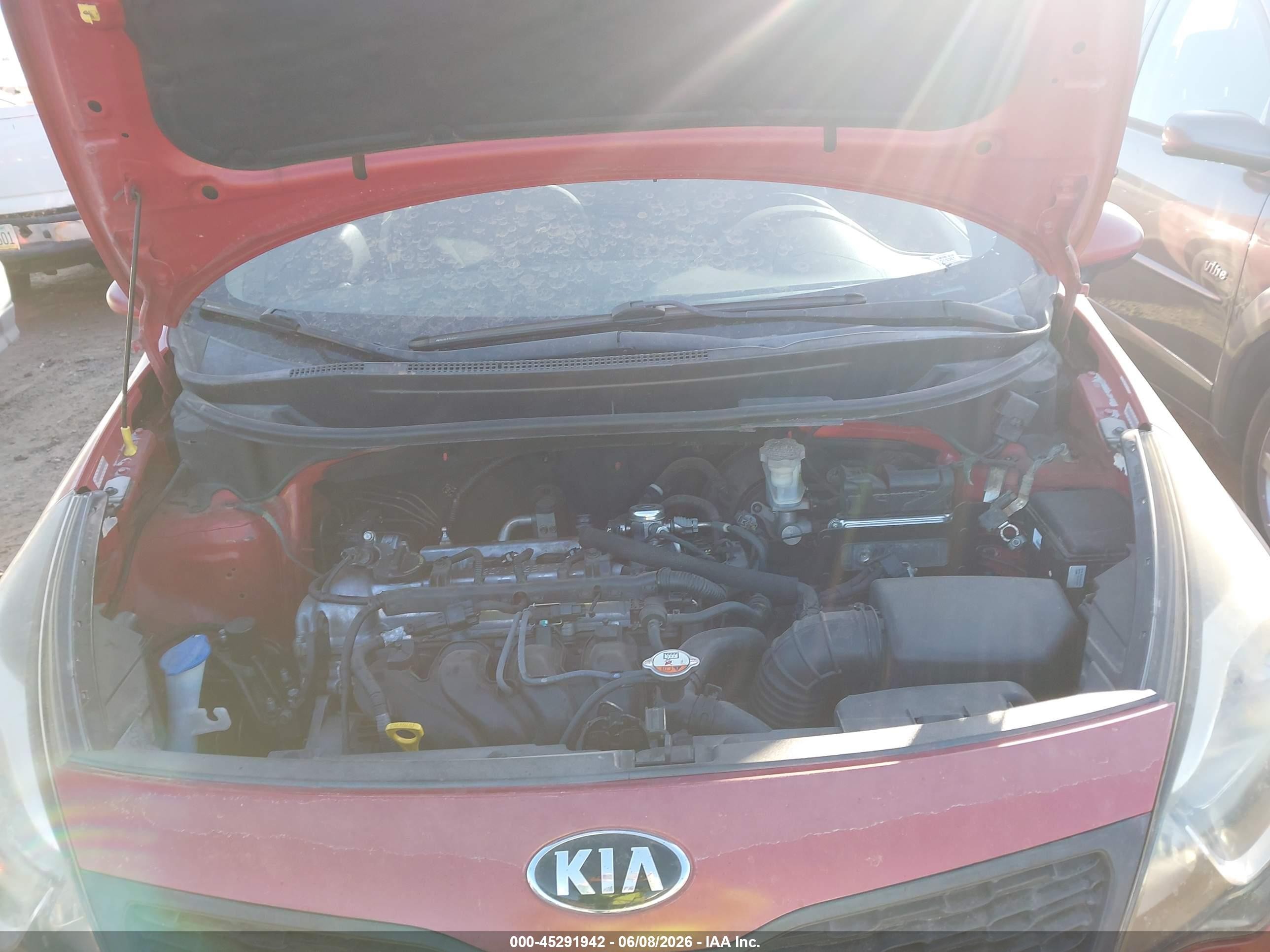 2014 Kia Rio Lx Burgundy vin: KNADM4A34E6358371