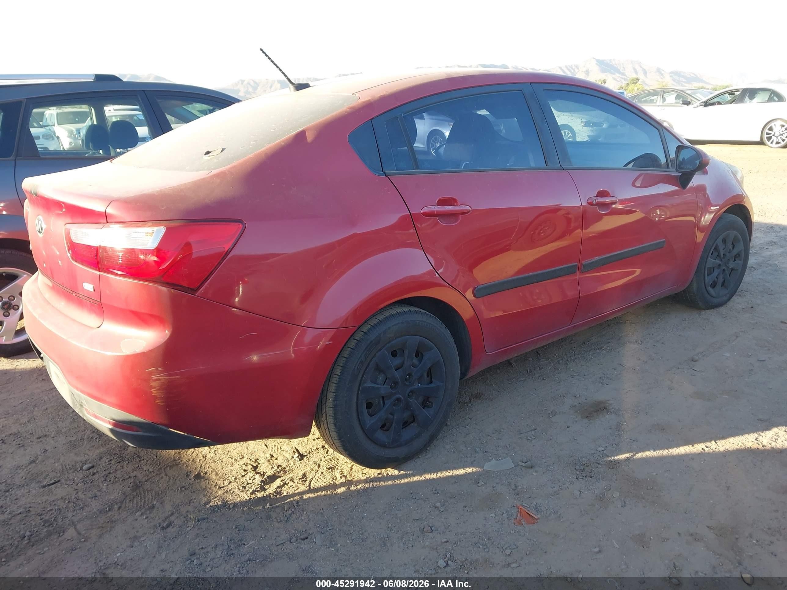 2014 Kia Rio Lx Burgundy vin: KNADM4A34E6358371
