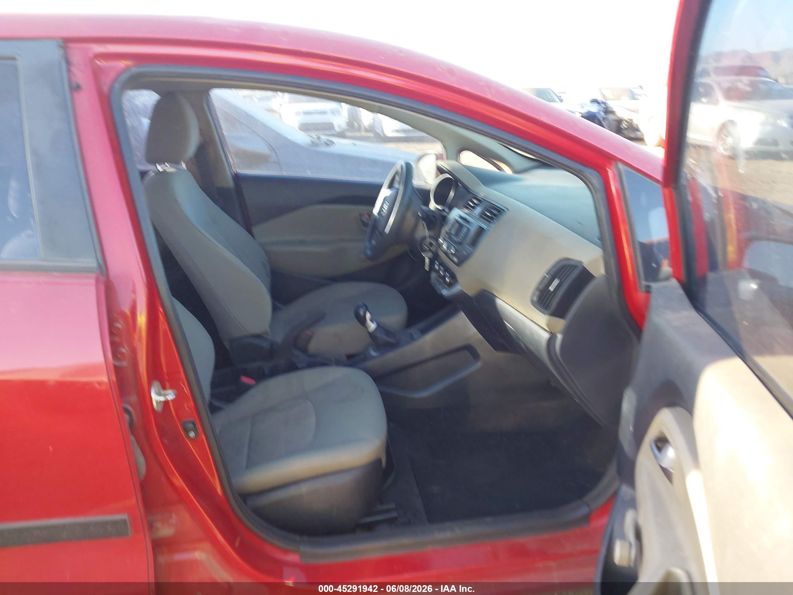 2014 Kia Rio Lx Burgundy vin: KNADM4A34E6358371