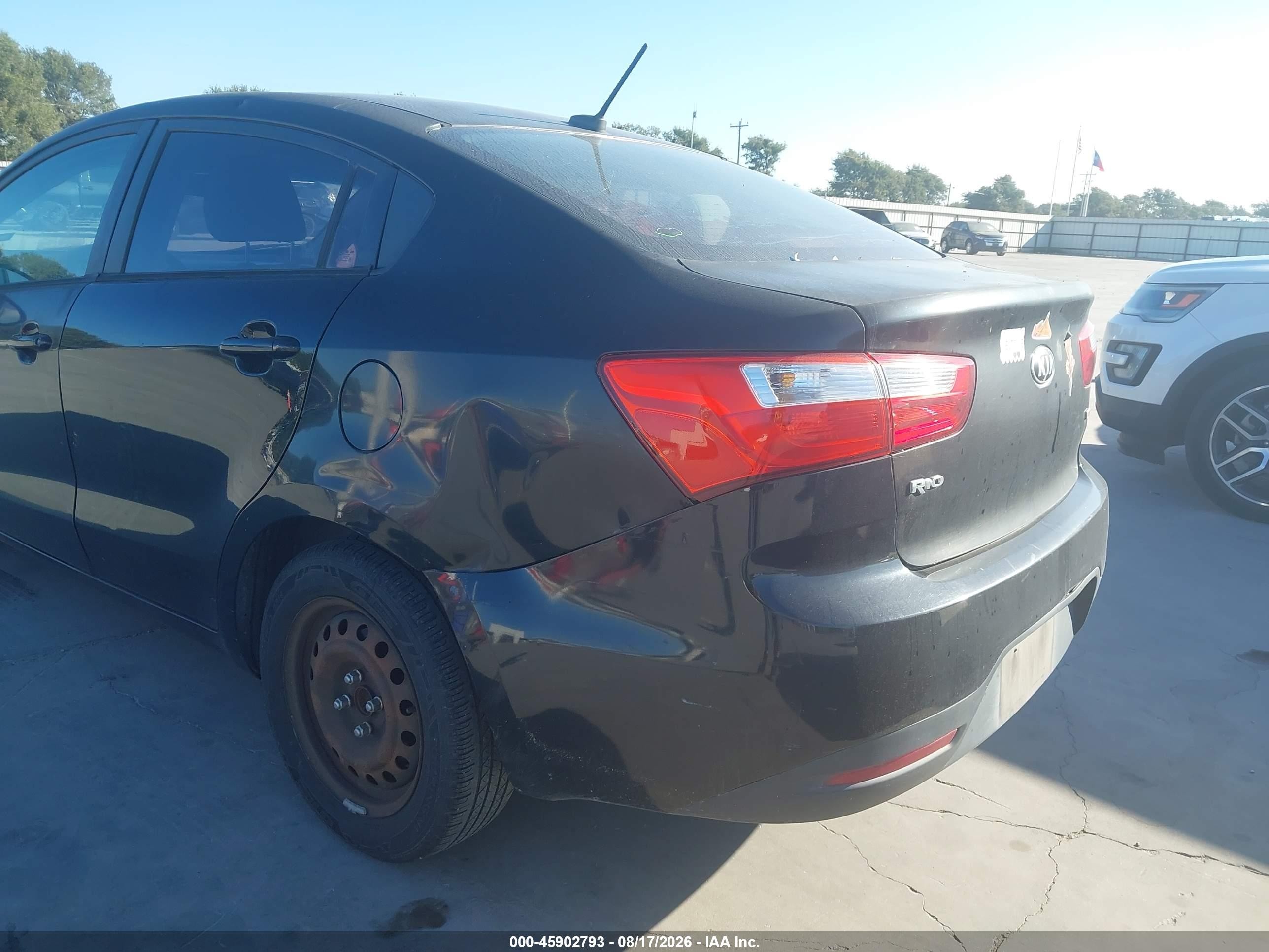 2014 Kia Rio Lx Black vin: KNADM4A34E6374912