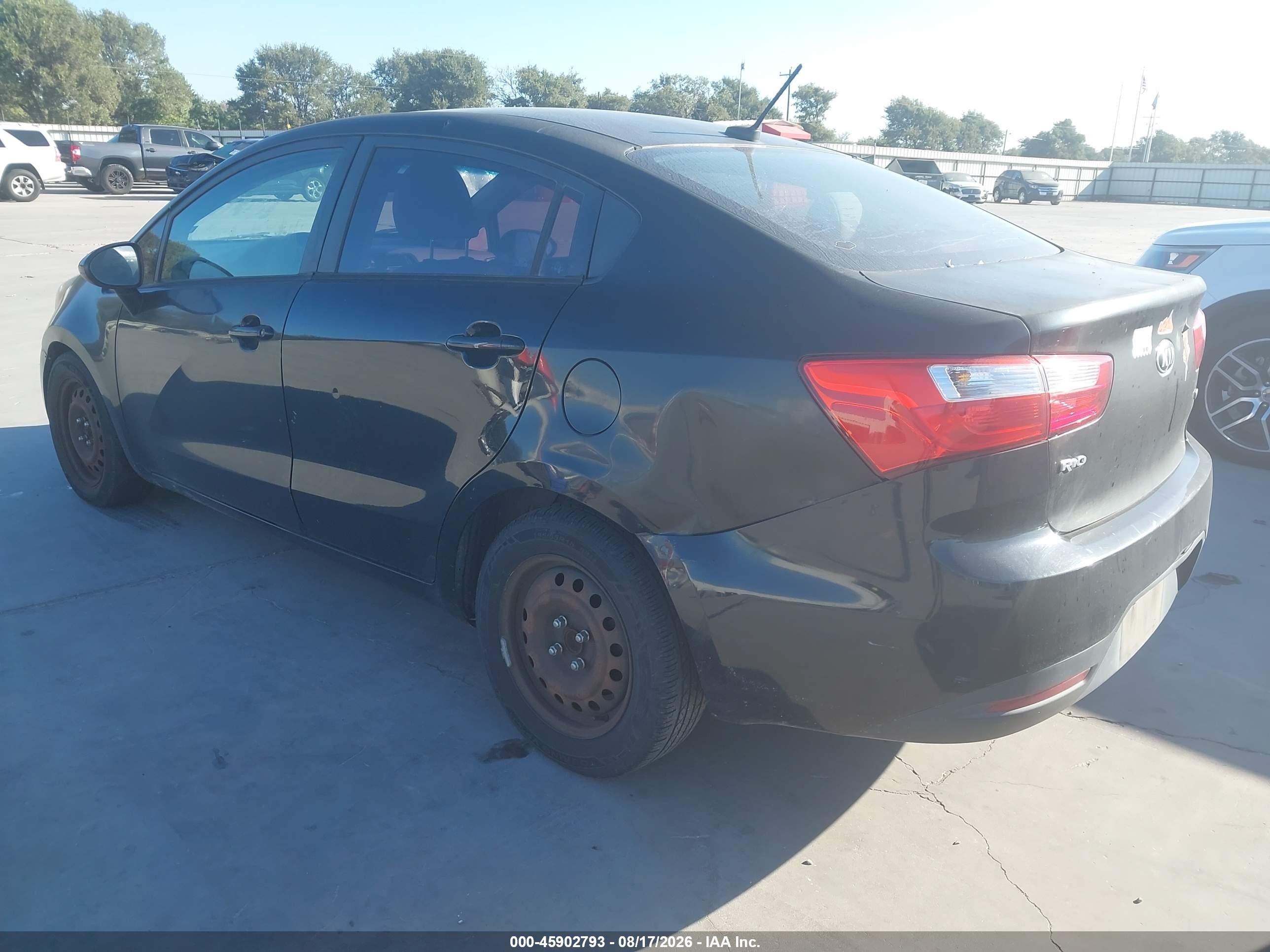 2014 Kia Rio Lx Black vin: KNADM4A34E6374912