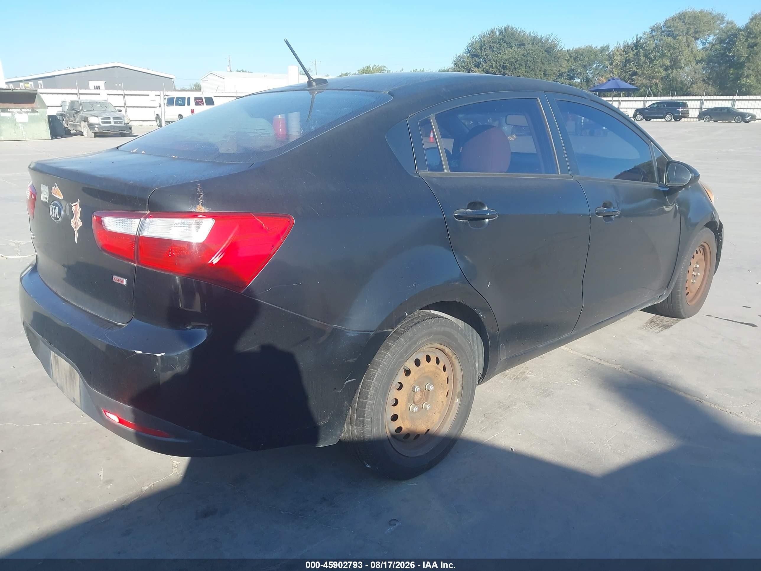 2014 Kia Rio Lx Black vin: KNADM4A34E6374912