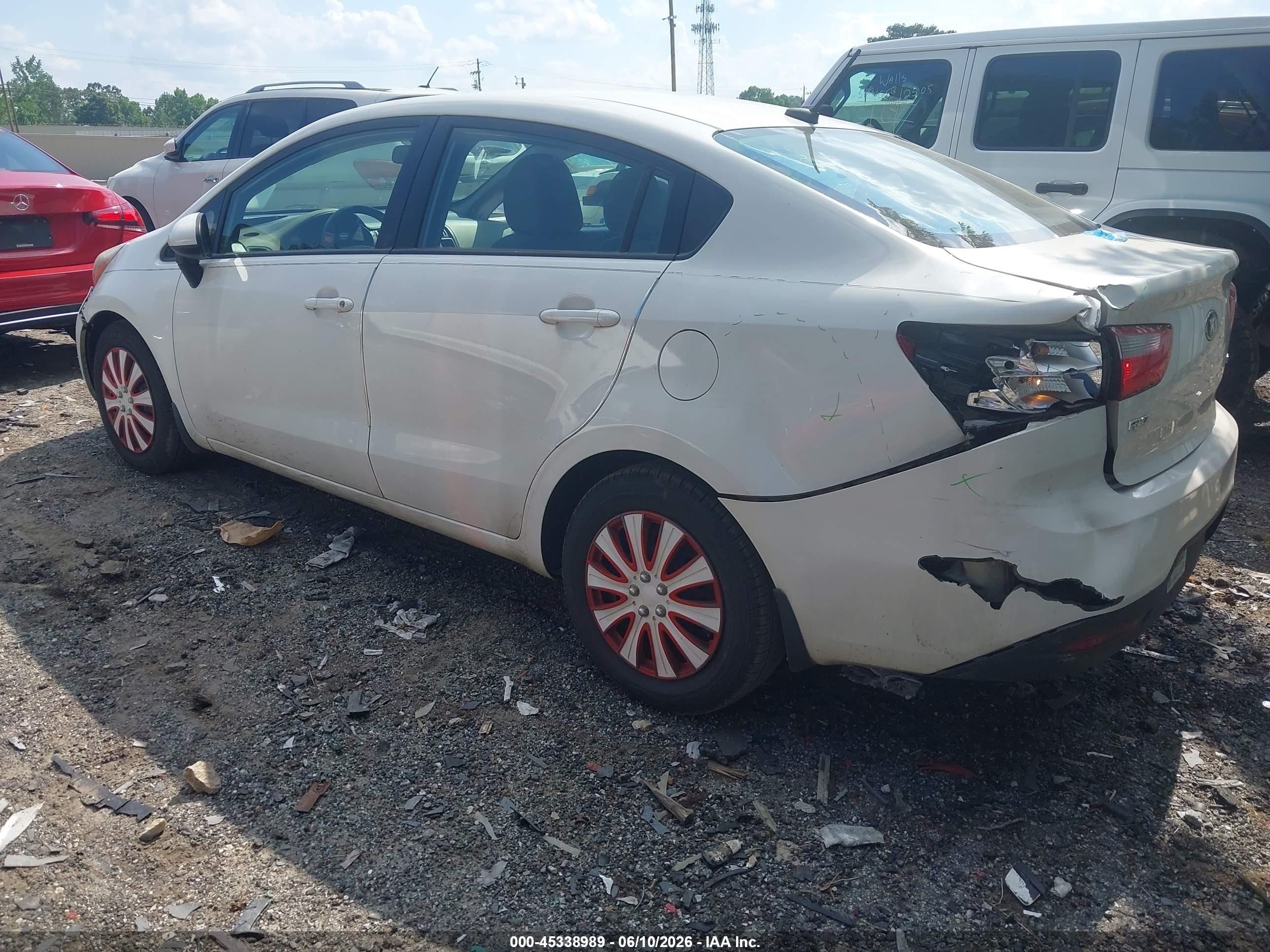 2014 Kia Rio Lx White vin: KNADM4A34E6377857
