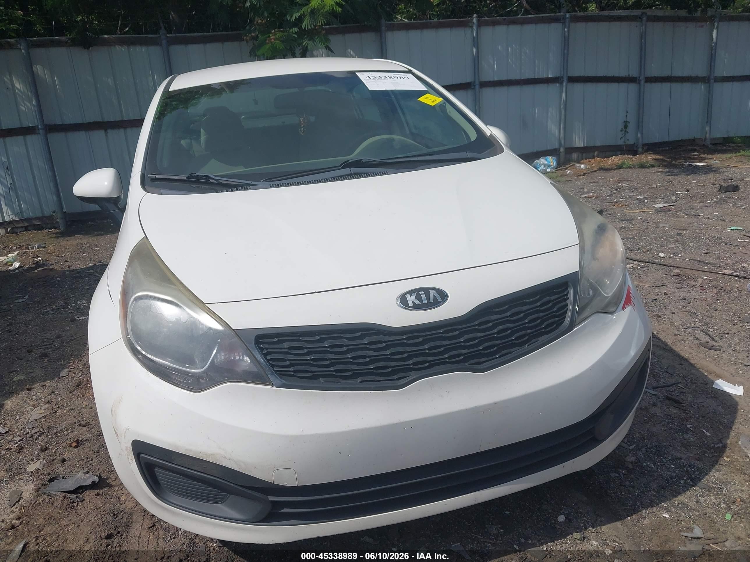 2014 Kia Rio Lx White vin: KNADM4A34E6377857