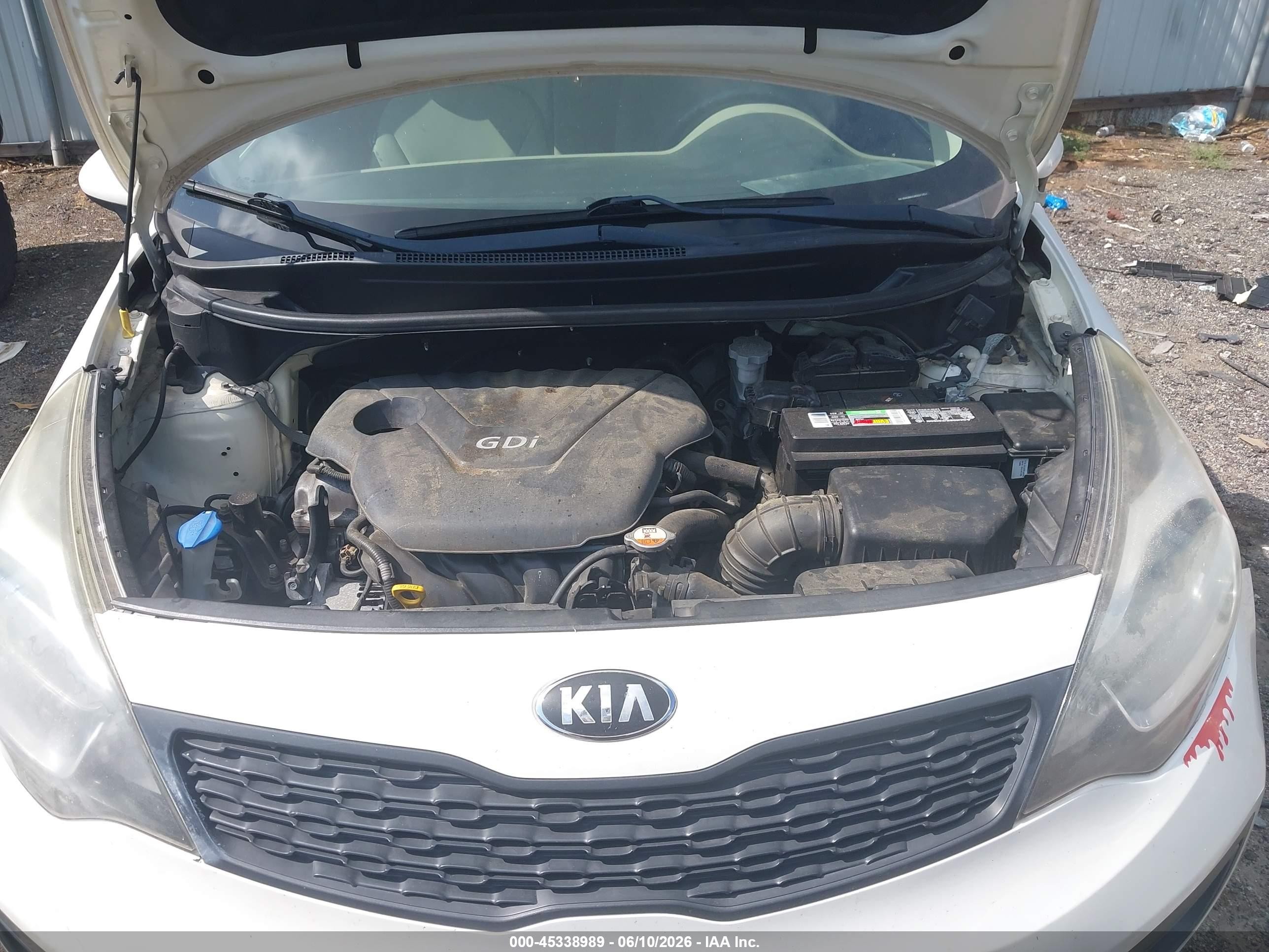 2014 Kia Rio Lx White vin: KNADM4A34E6377857