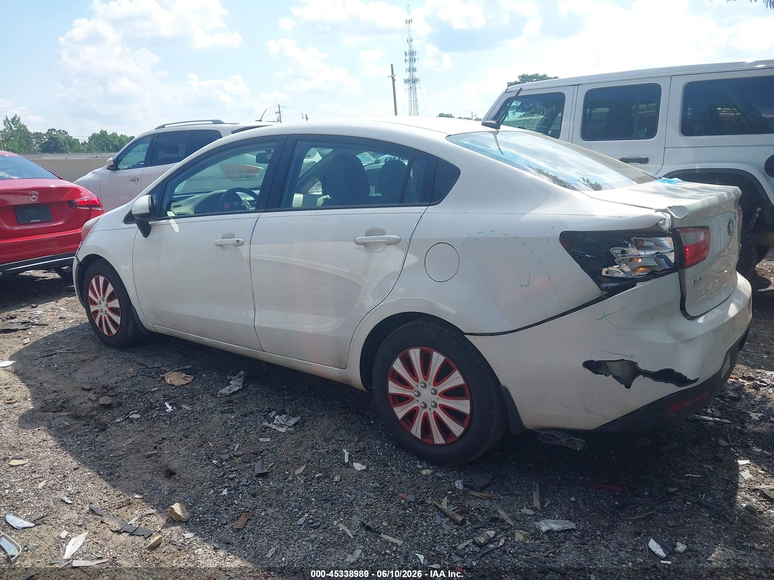 2014 Kia Rio Lx White vin: KNADM4A34E6377857