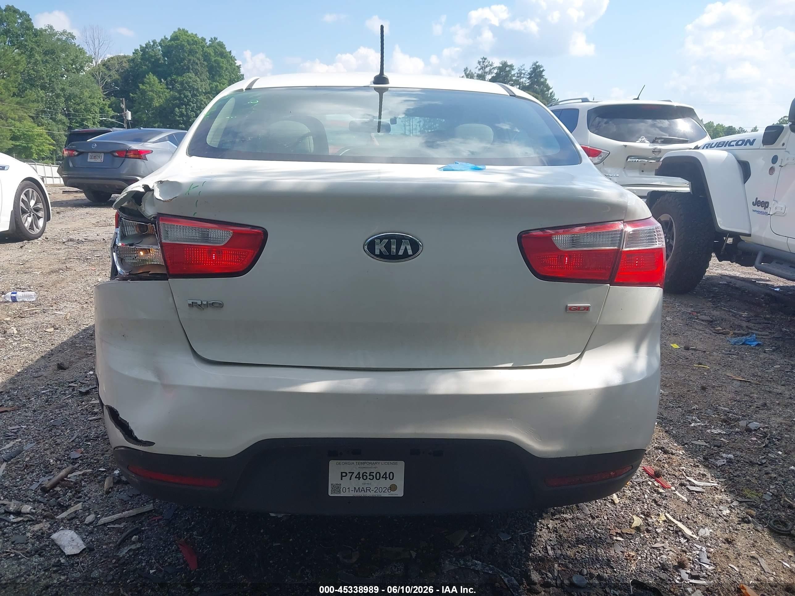 2014 Kia Rio Lx White vin: KNADM4A34E6377857