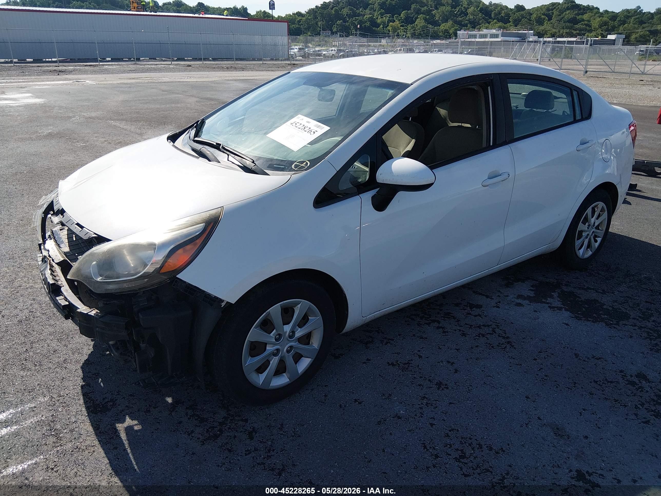 2014 Kia Rio Lx White vin: KNADM4A34E6419878