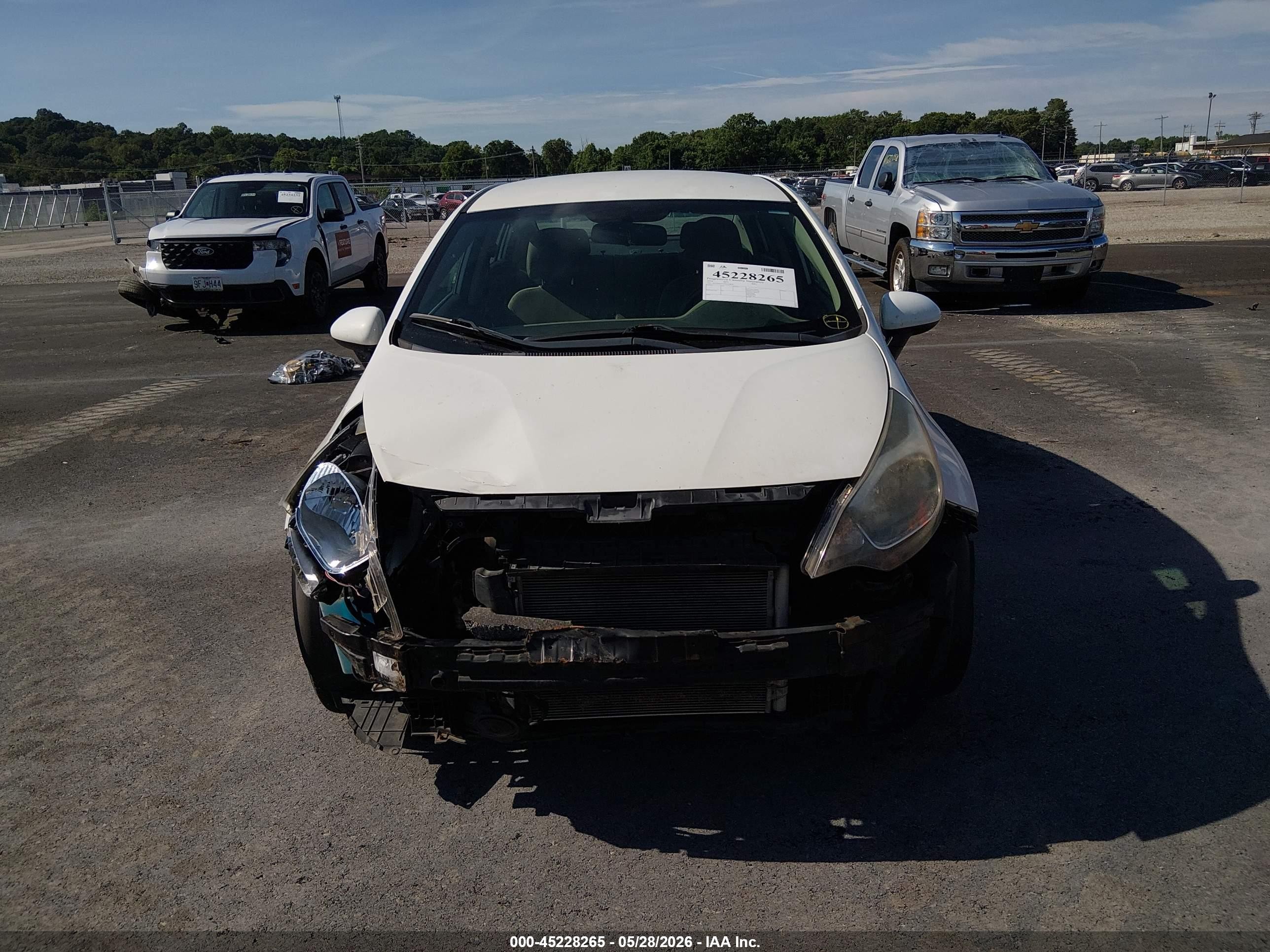 2014 Kia Rio Lx White vin: KNADM4A34E6419878