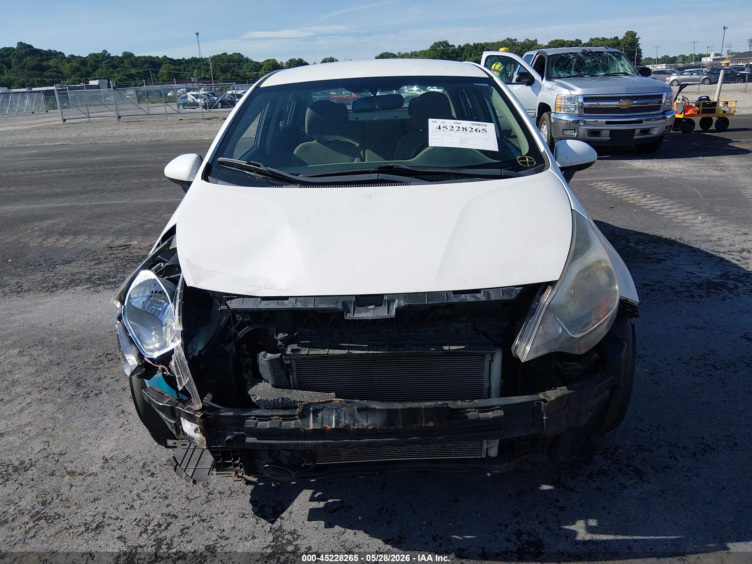 2014 Kia Rio Lx White vin: KNADM4A34E6419878
