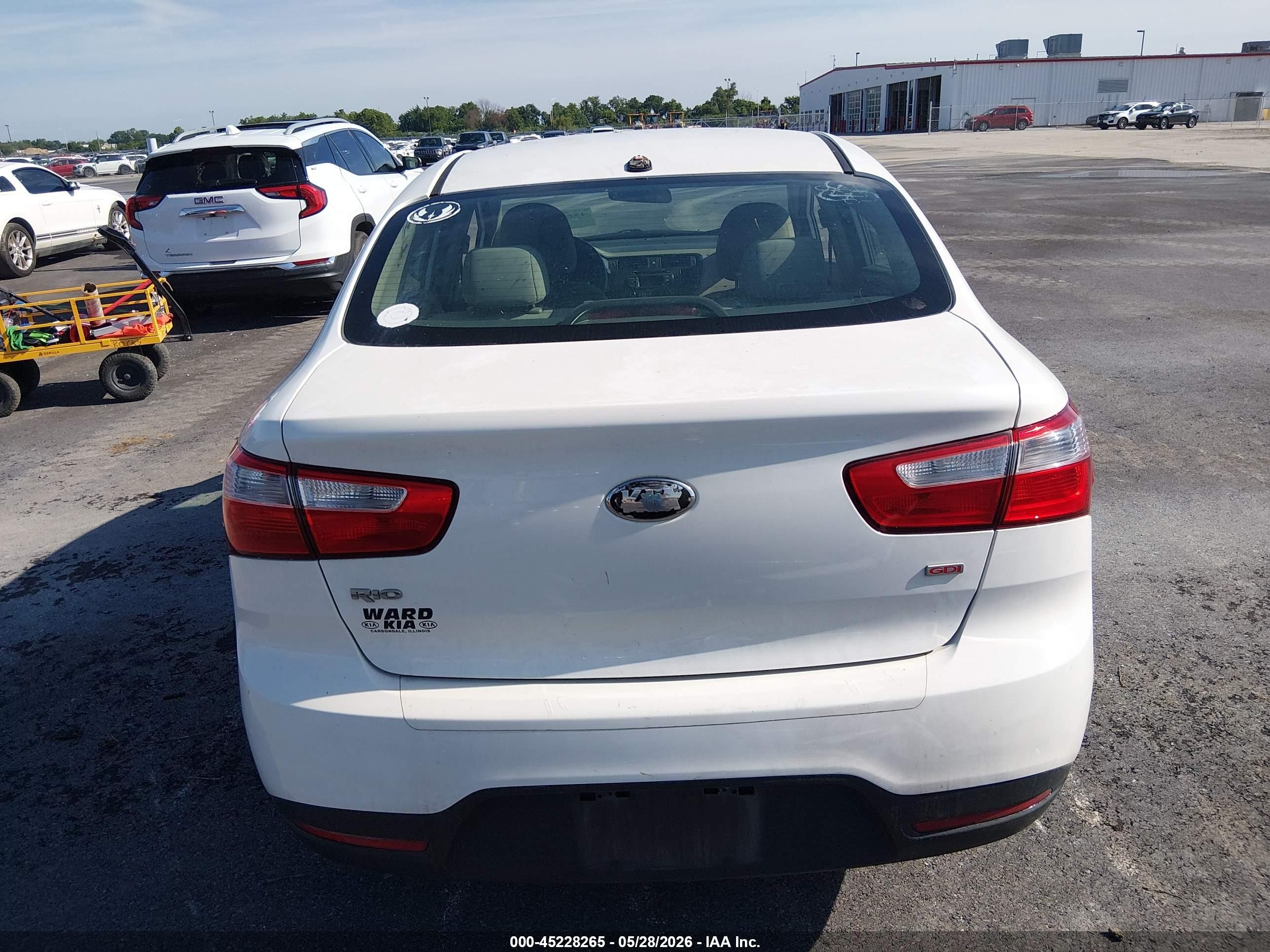 2014 Kia Rio Lx White vin: KNADM4A34E6419878