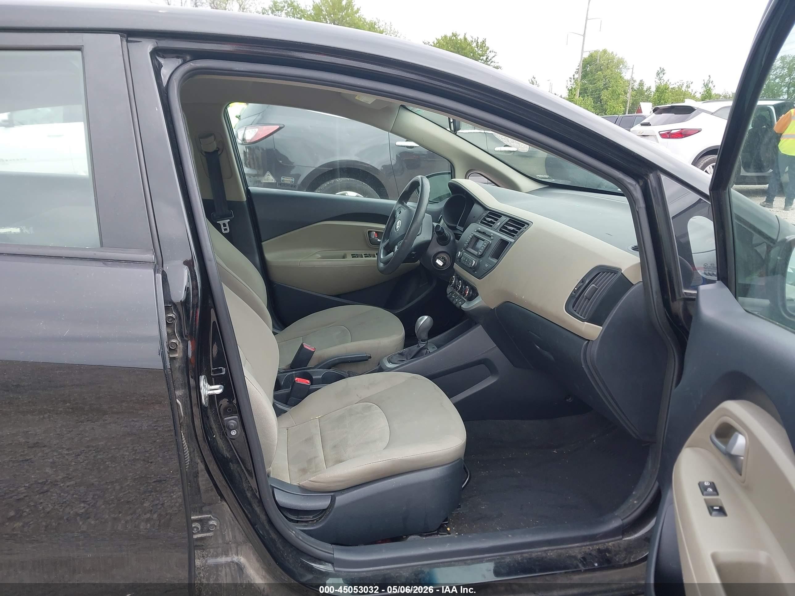 2015 Kia Rio Lx Black vin: KNADM4A34F6458035