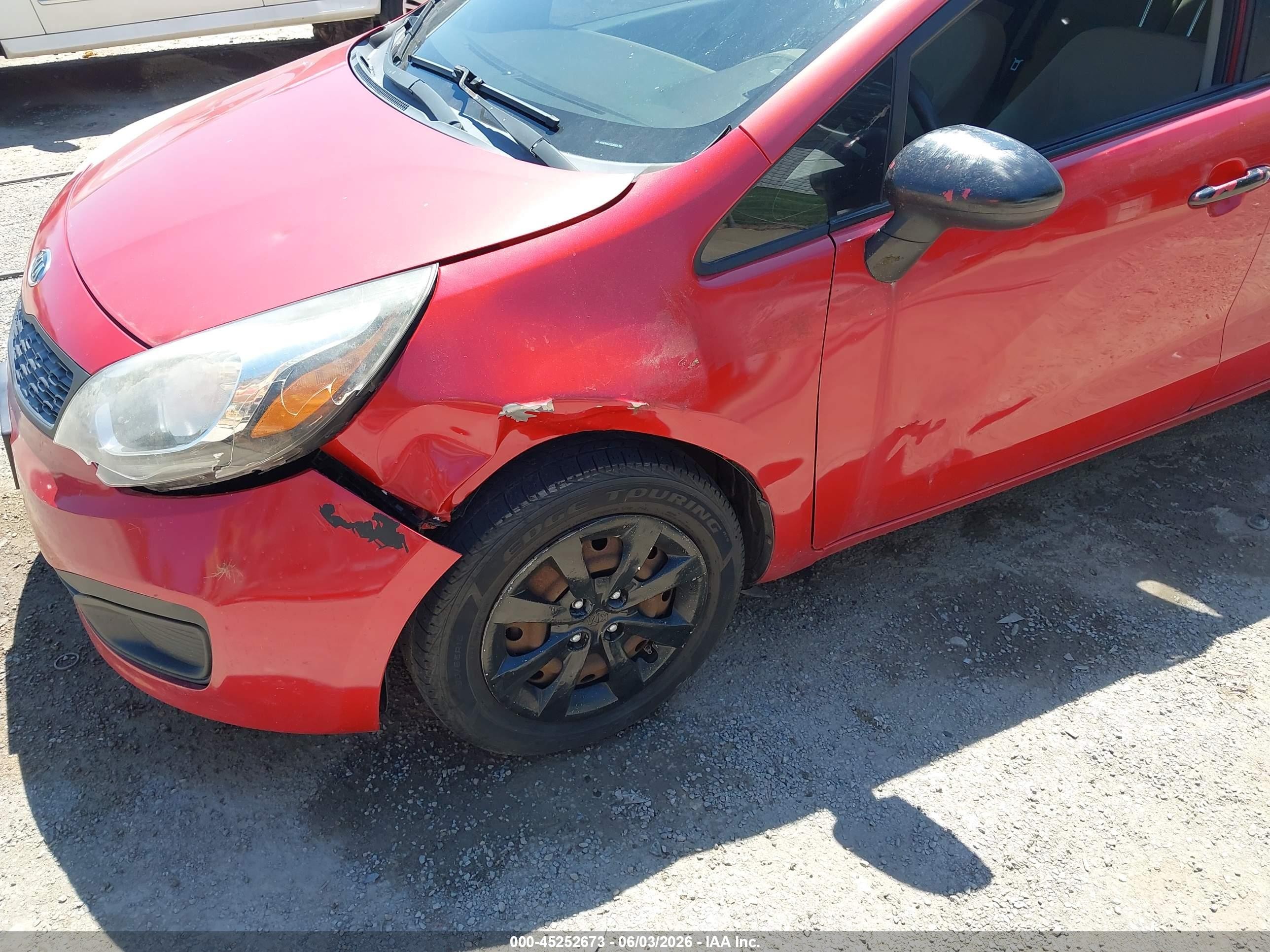 2013 Kia Rio Lx Red vin: KNADM4A35D6106790