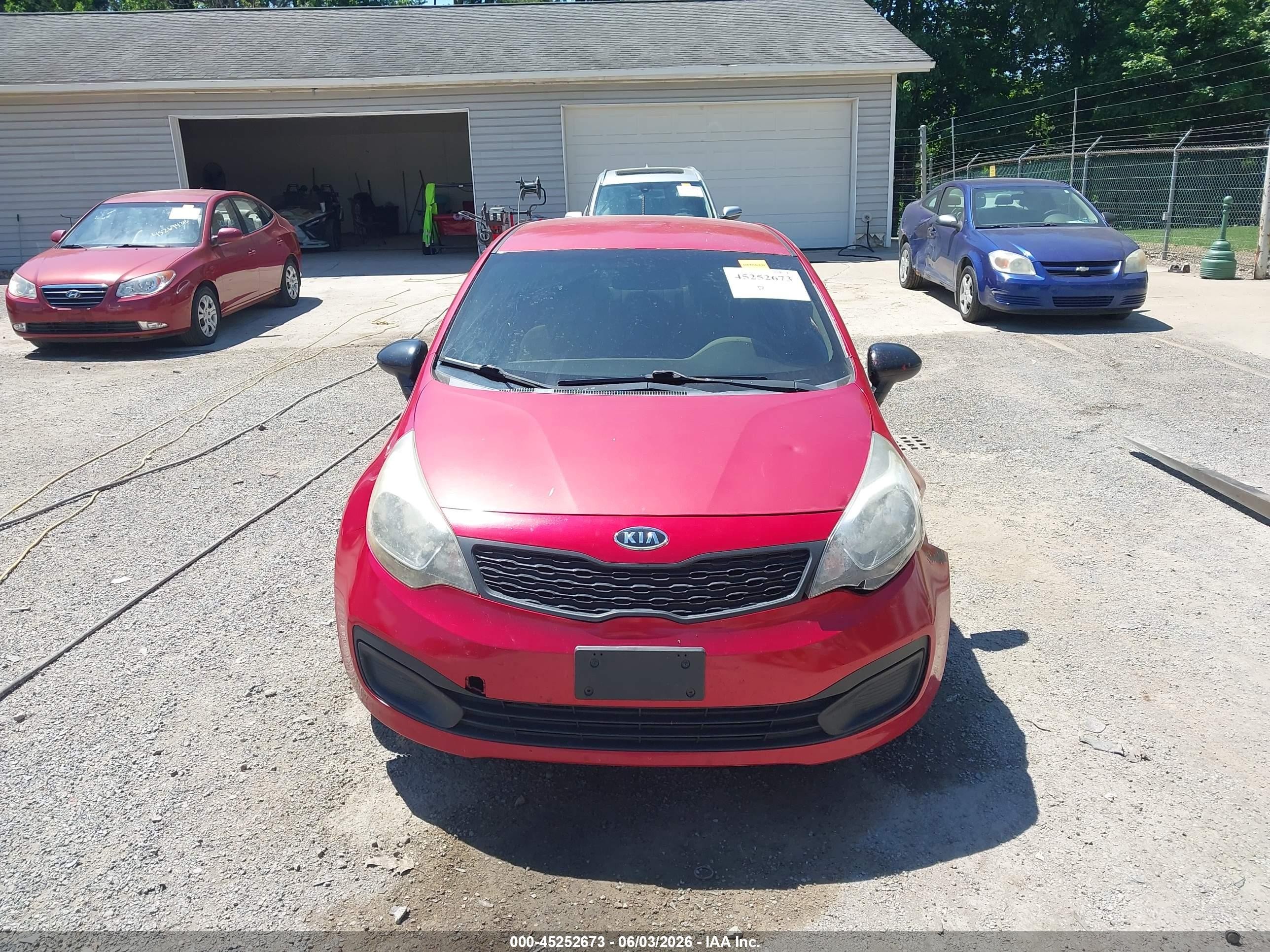 2013 Kia Rio Lx Red vin: KNADM4A35D6106790