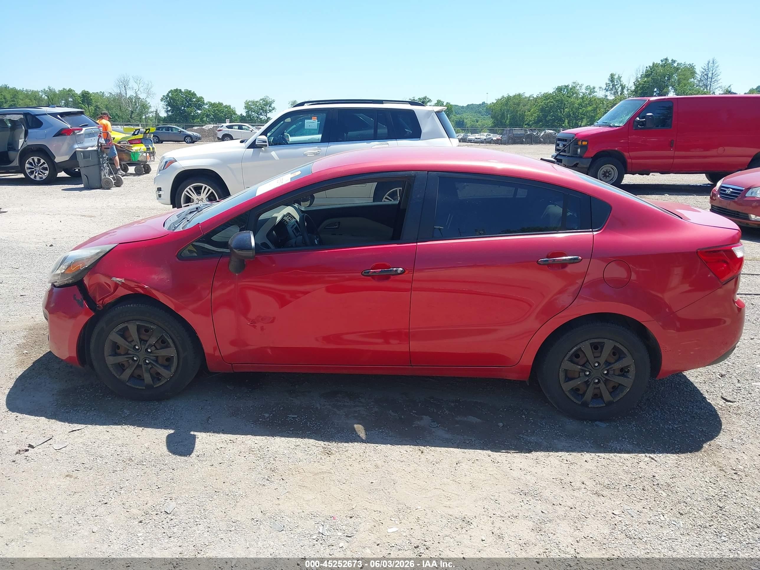 2013 Kia Rio Lx Red vin: KNADM4A35D6106790