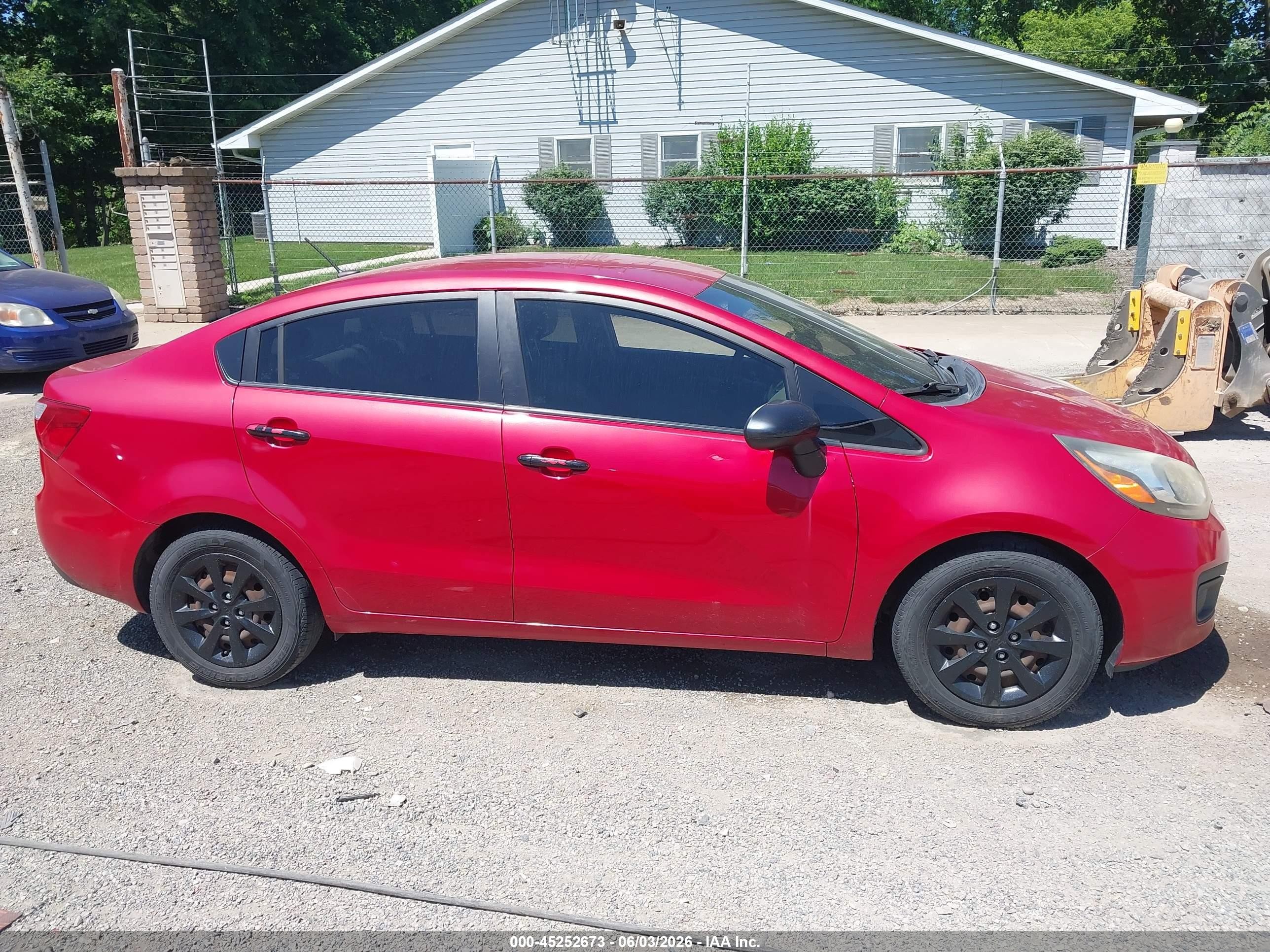2013 Kia Rio Lx Red vin: KNADM4A35D6106790