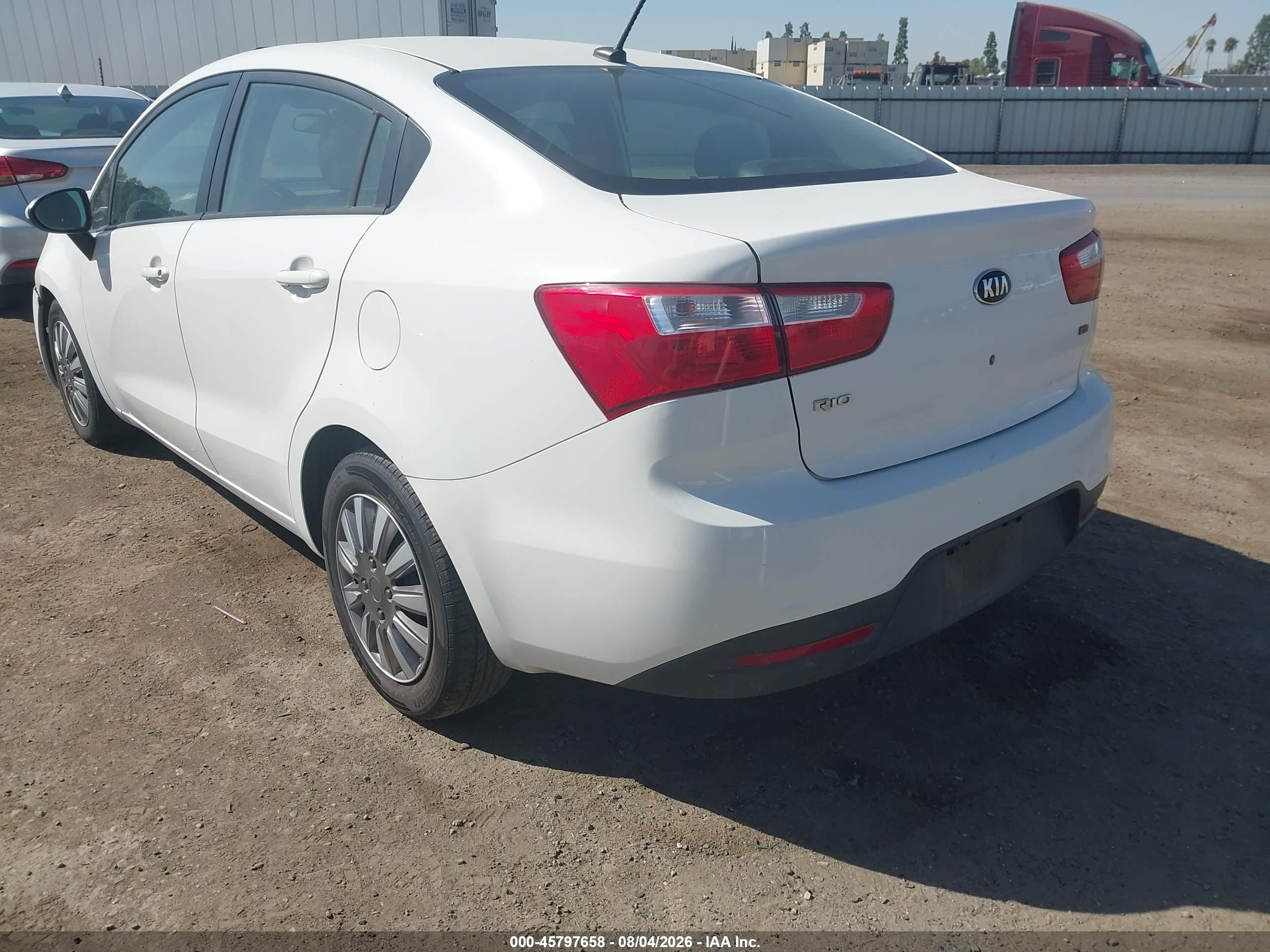 2013 Kia Rio Lx White vin: KNADM4A35D6173597