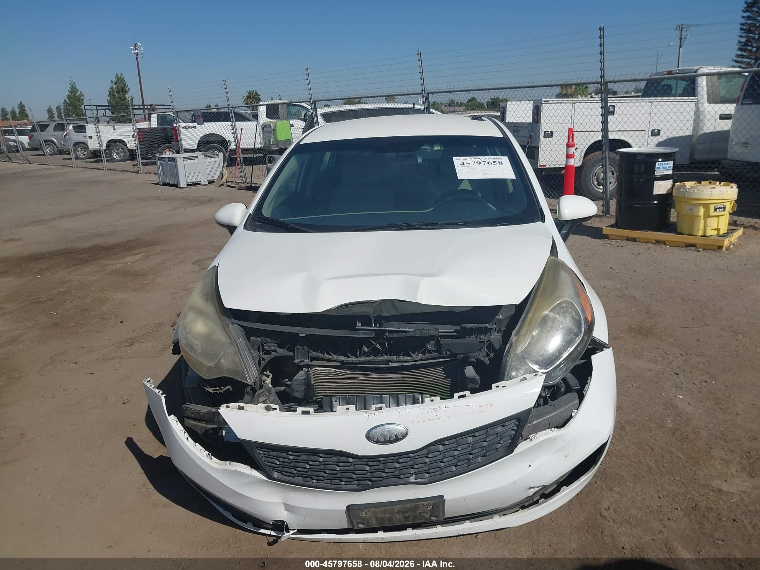 2013 Kia Rio Lx White vin: KNADM4A35D6173597