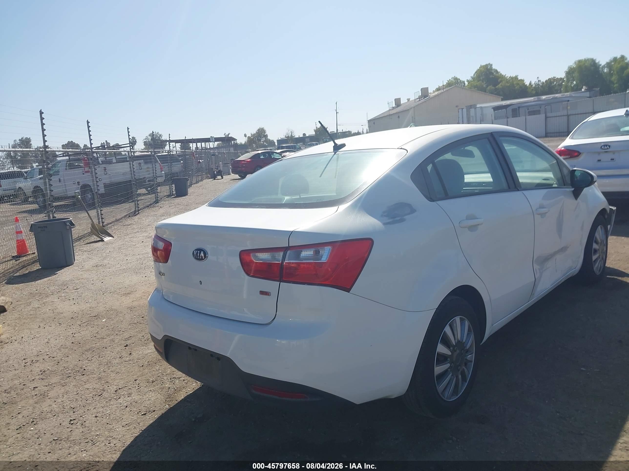 2013 Kia Rio Lx White vin: KNADM4A35D6173597
