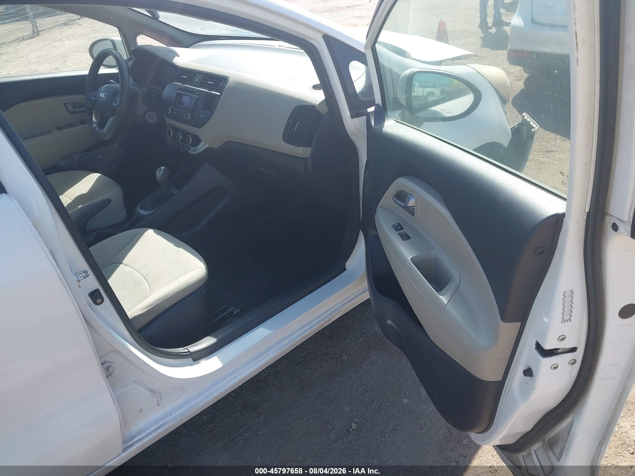 2013 Kia Rio Lx White vin: KNADM4A35D6173597